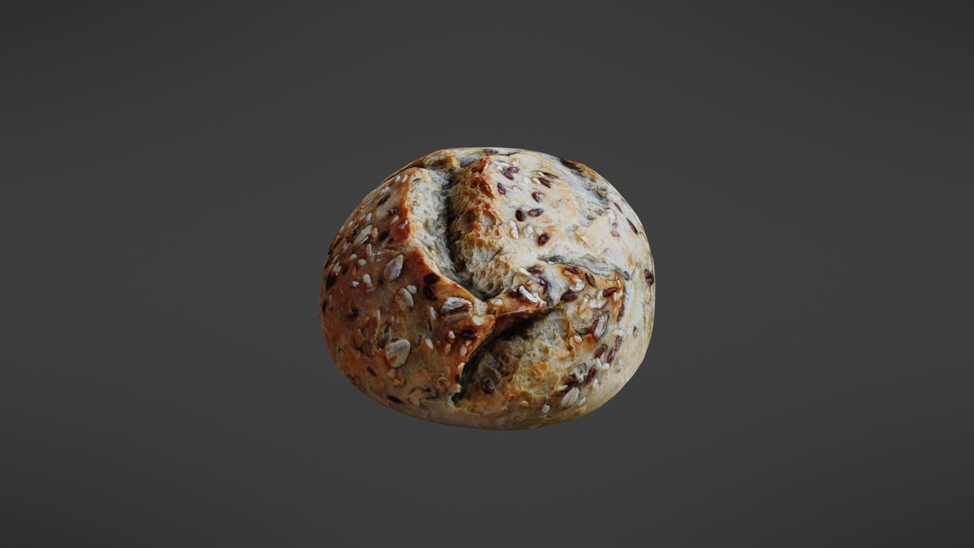 Bread roll Low-poly 3D model_13