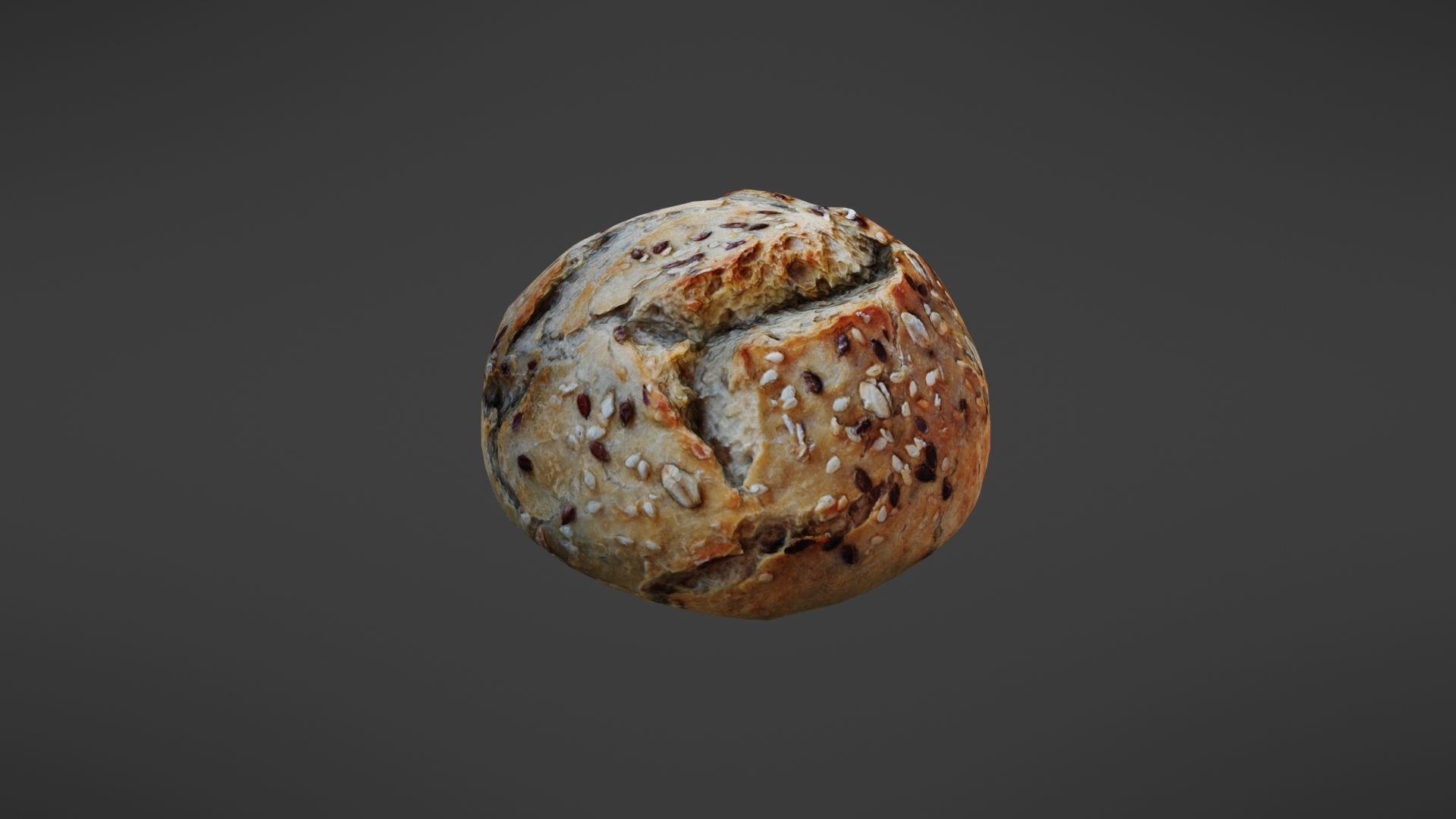 Bread roll Low-poly 3D model_20