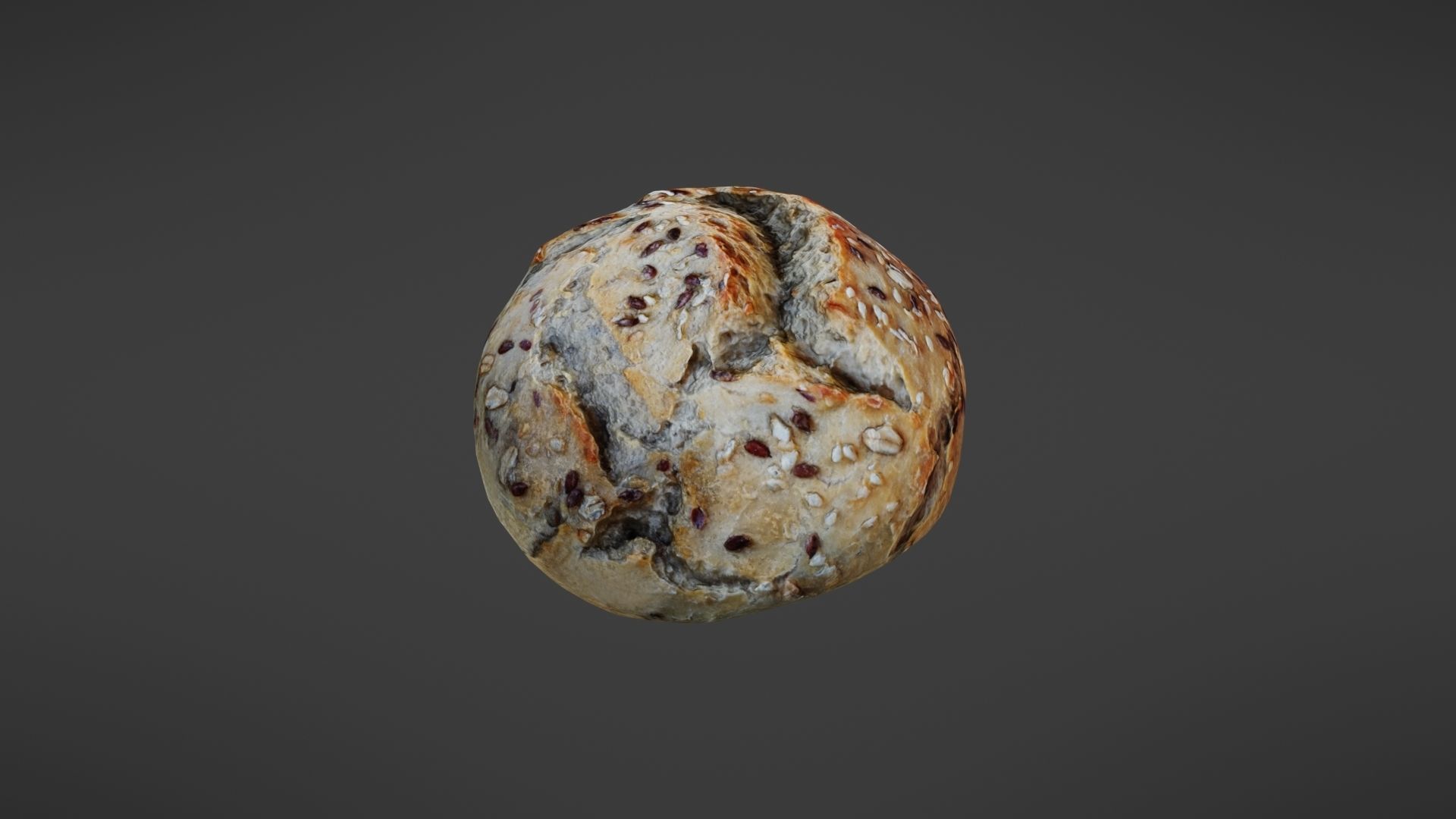 Bread roll Low-poly 3D model_6