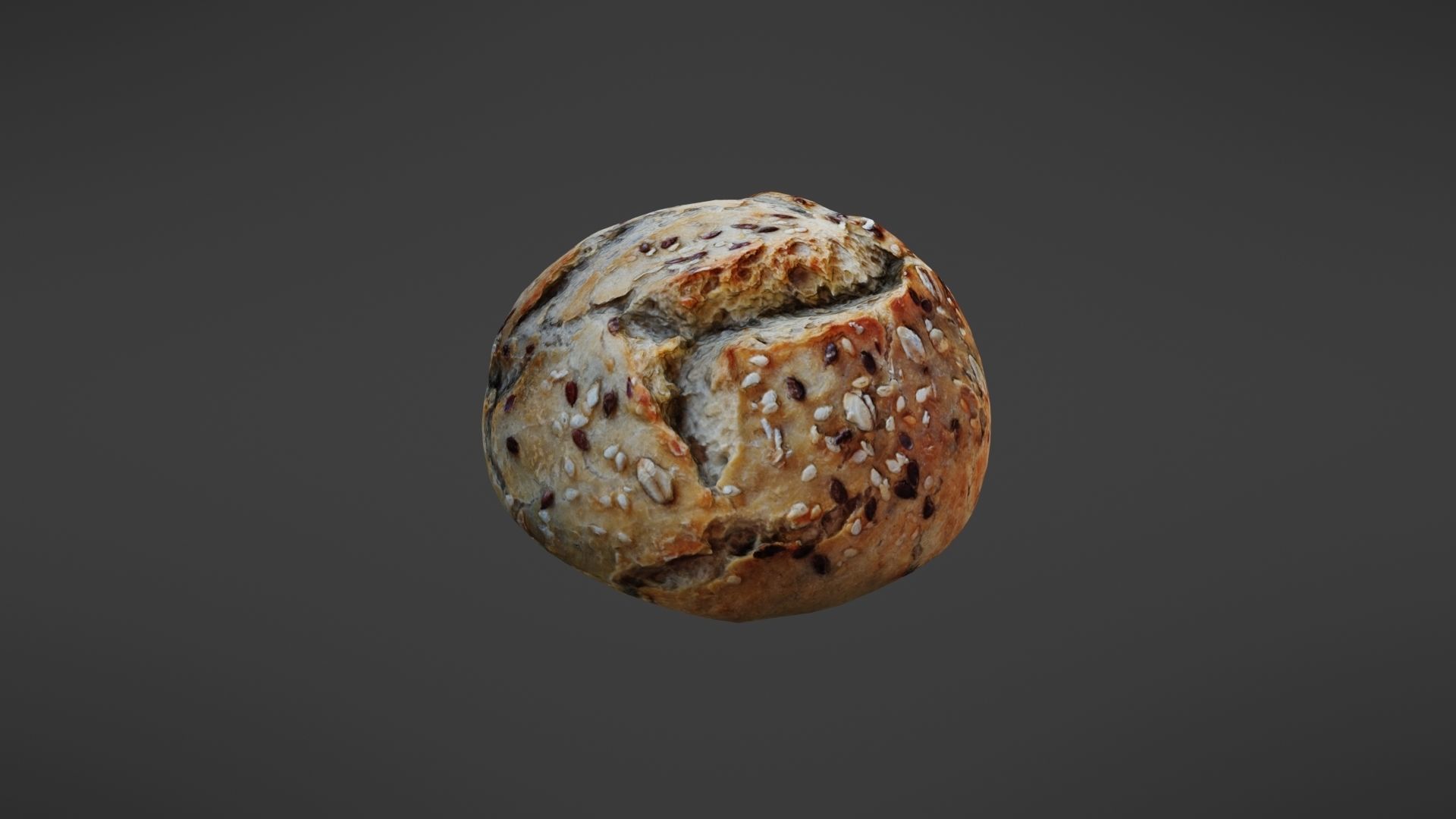 Bread roll Low-poly 3D model_19