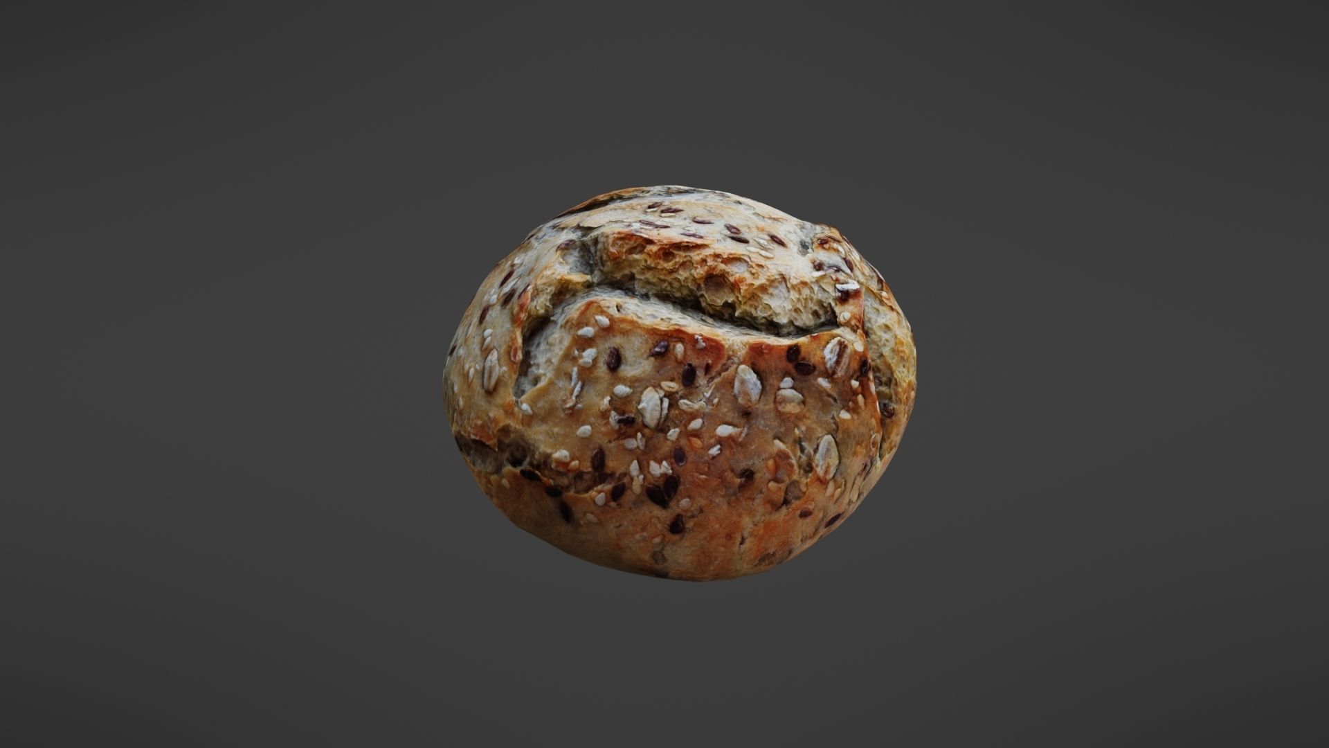 Bread roll Low-poly 3D model_16