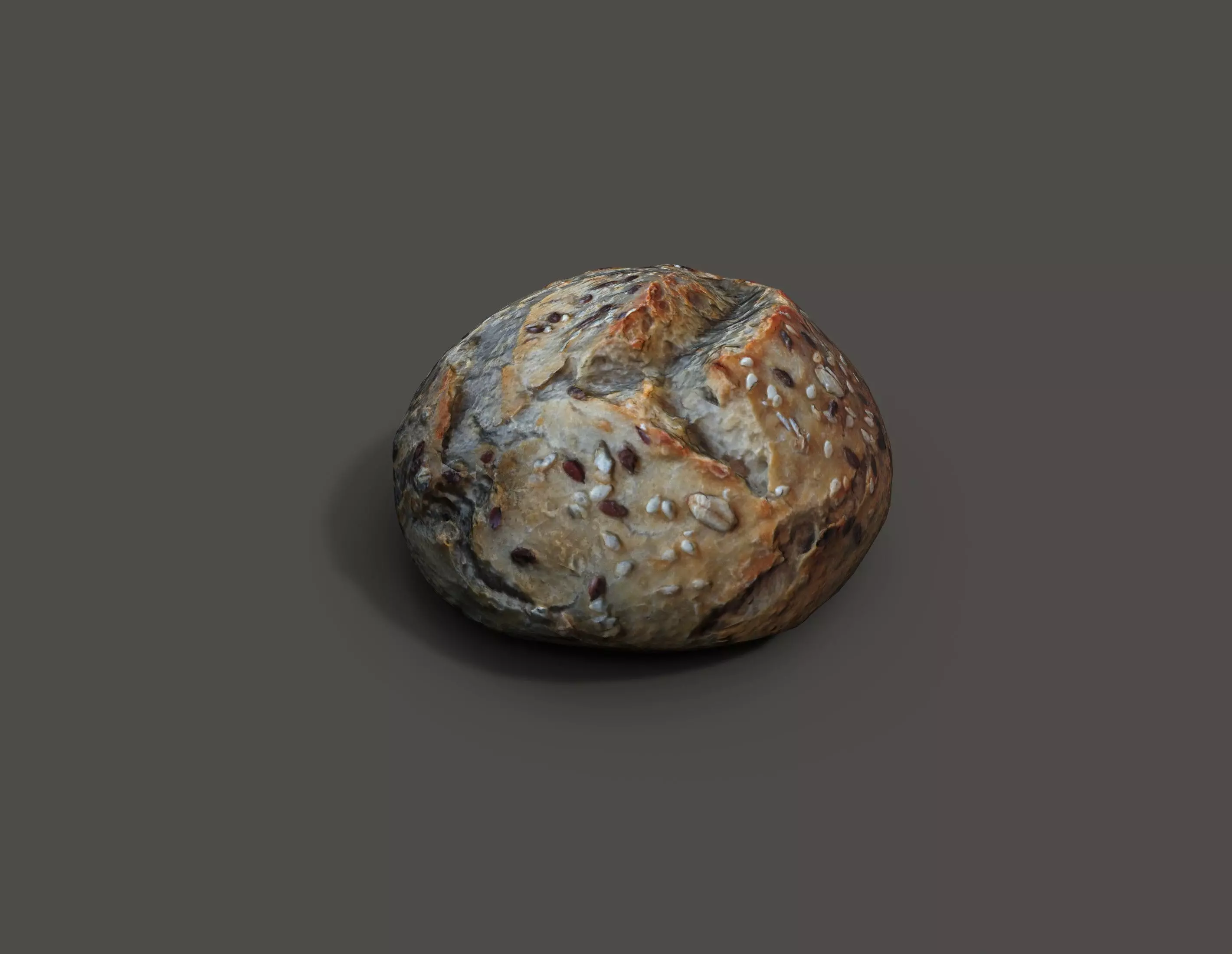 Bread roll Low-poly 3D model_0