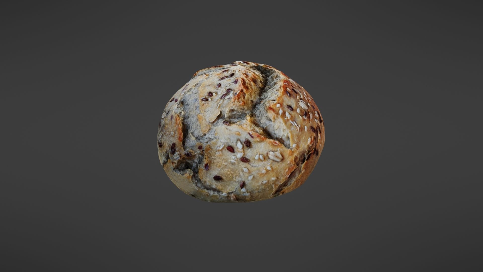 Bread roll Low-poly 3D model_5