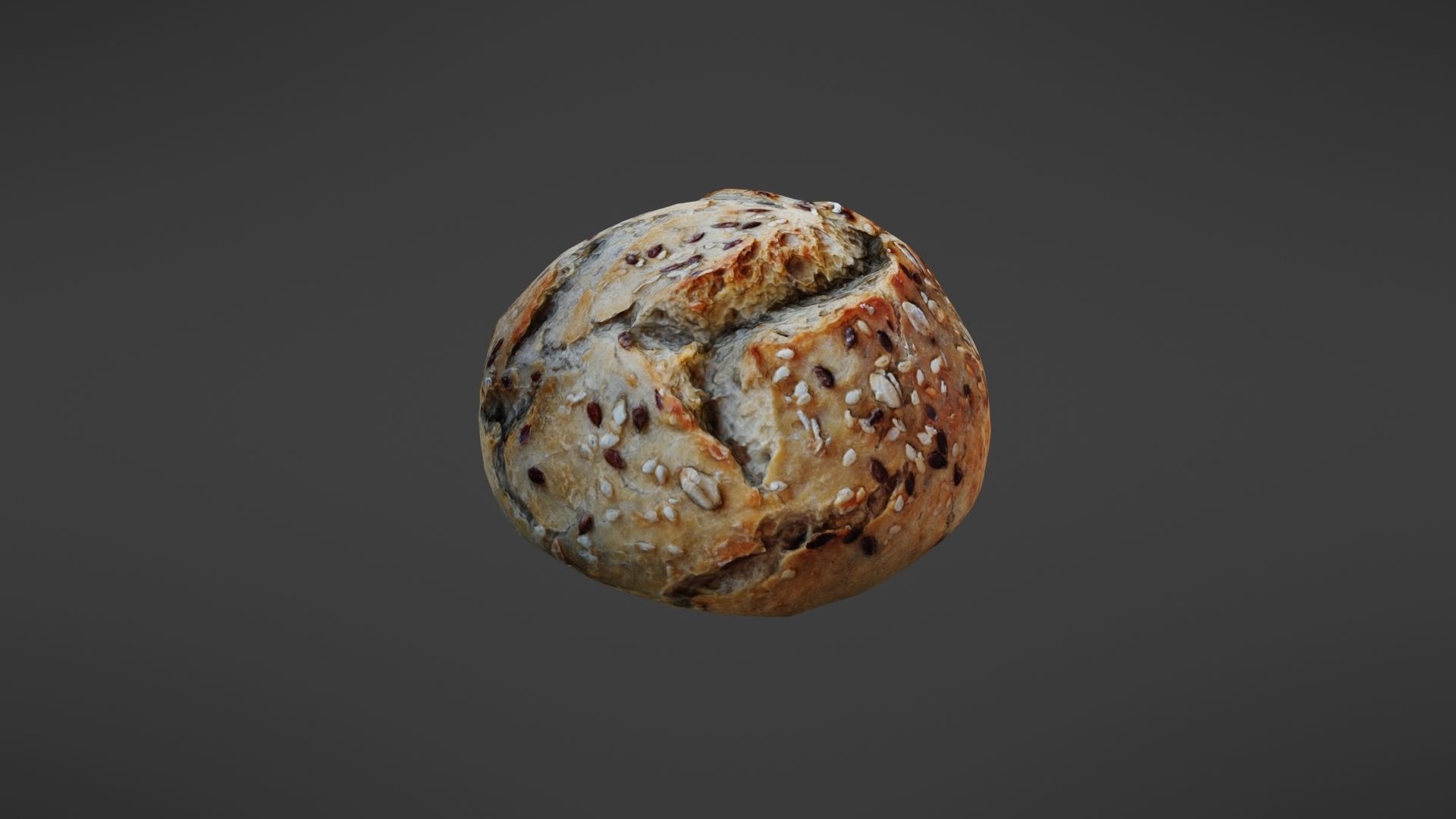 Bread roll Low-poly 3D model_2