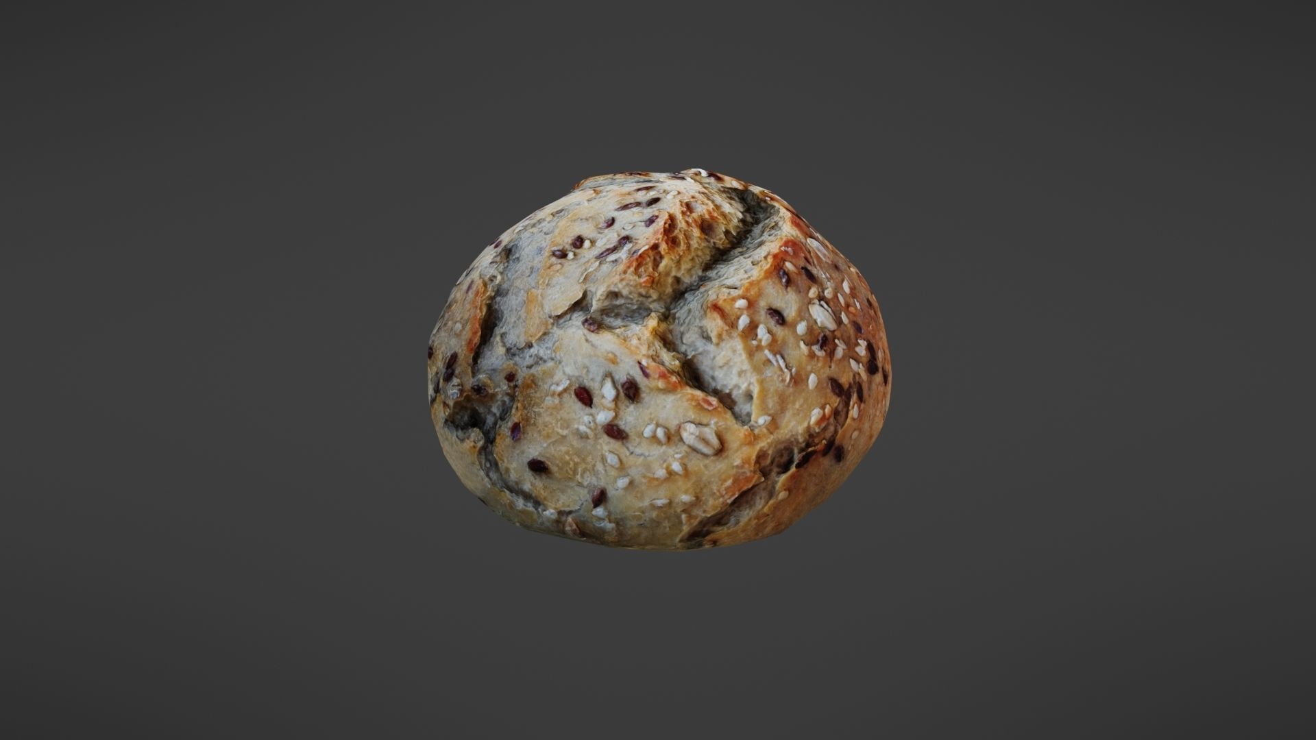 Bread roll Low-poly 3D model_4