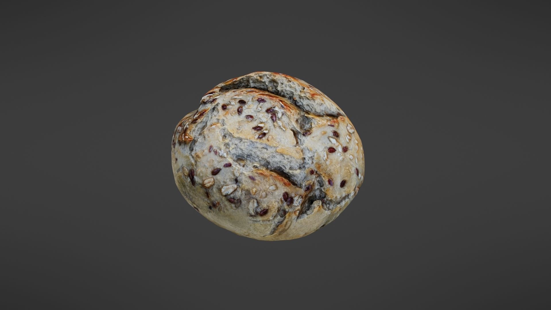 Bread roll Low-poly 3D model_8