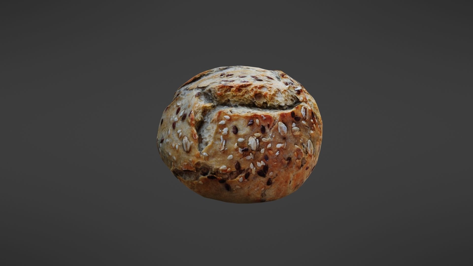 Bread roll Low-poly 3D model_17