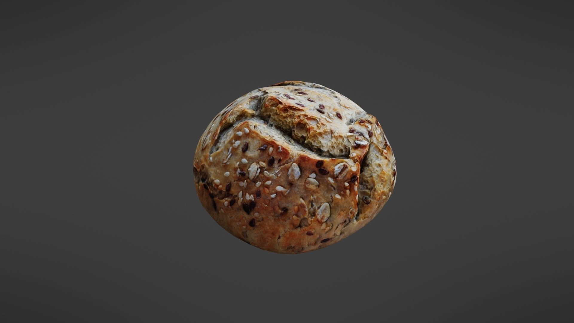 Bread roll Low-poly 3D model_15