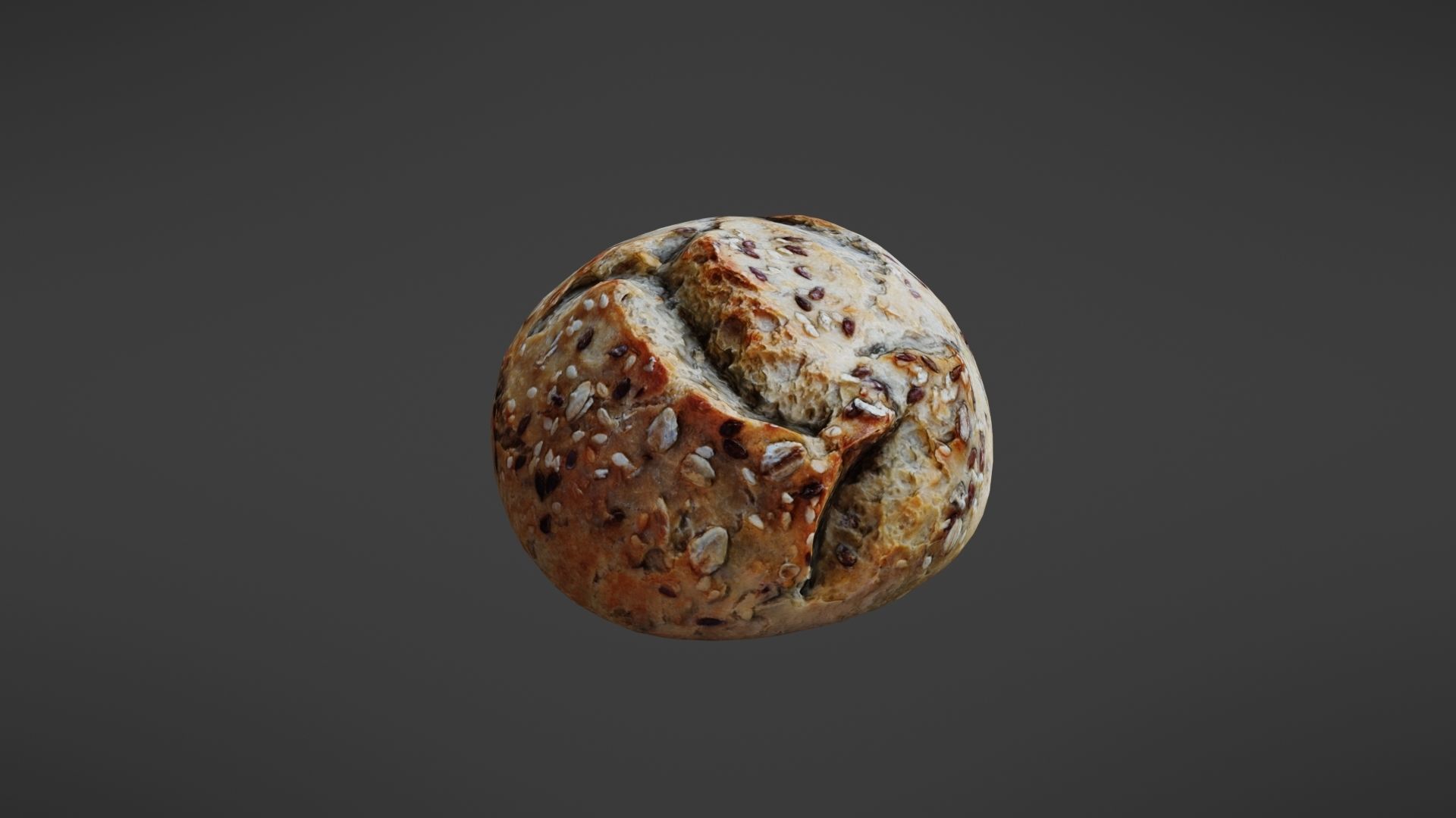 Bread roll Low-poly 3D model_14