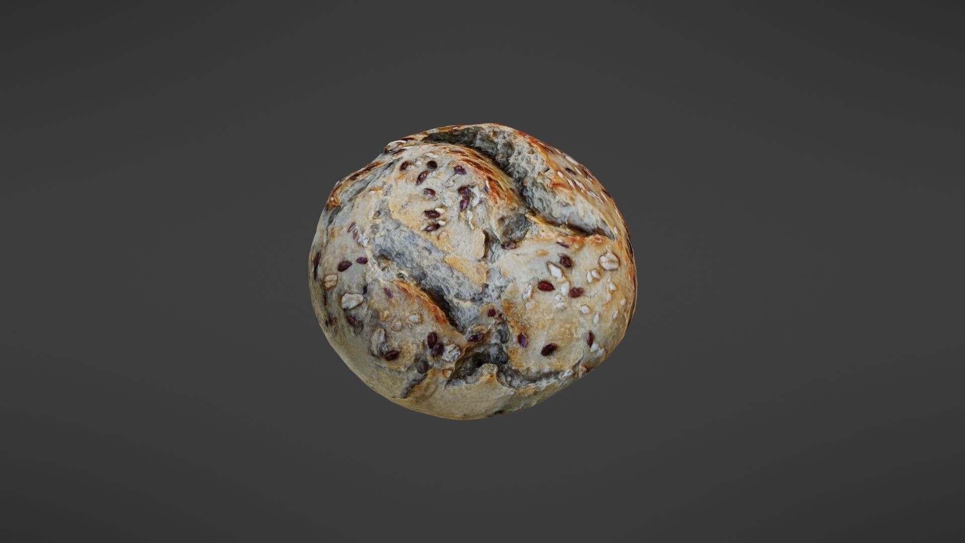 Bread roll Low-poly 3D model_7