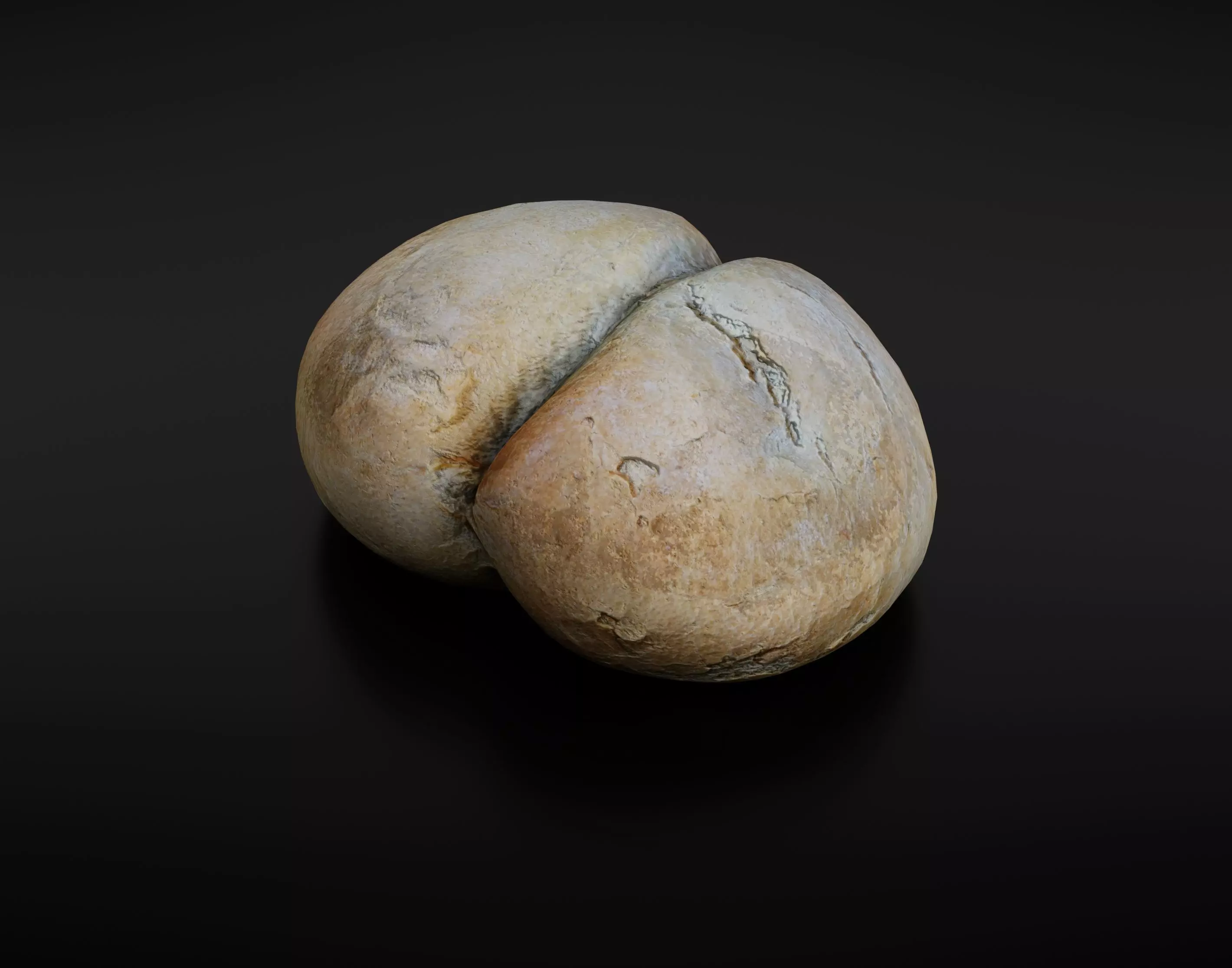 Bread roll Low-poly 3D model_0
