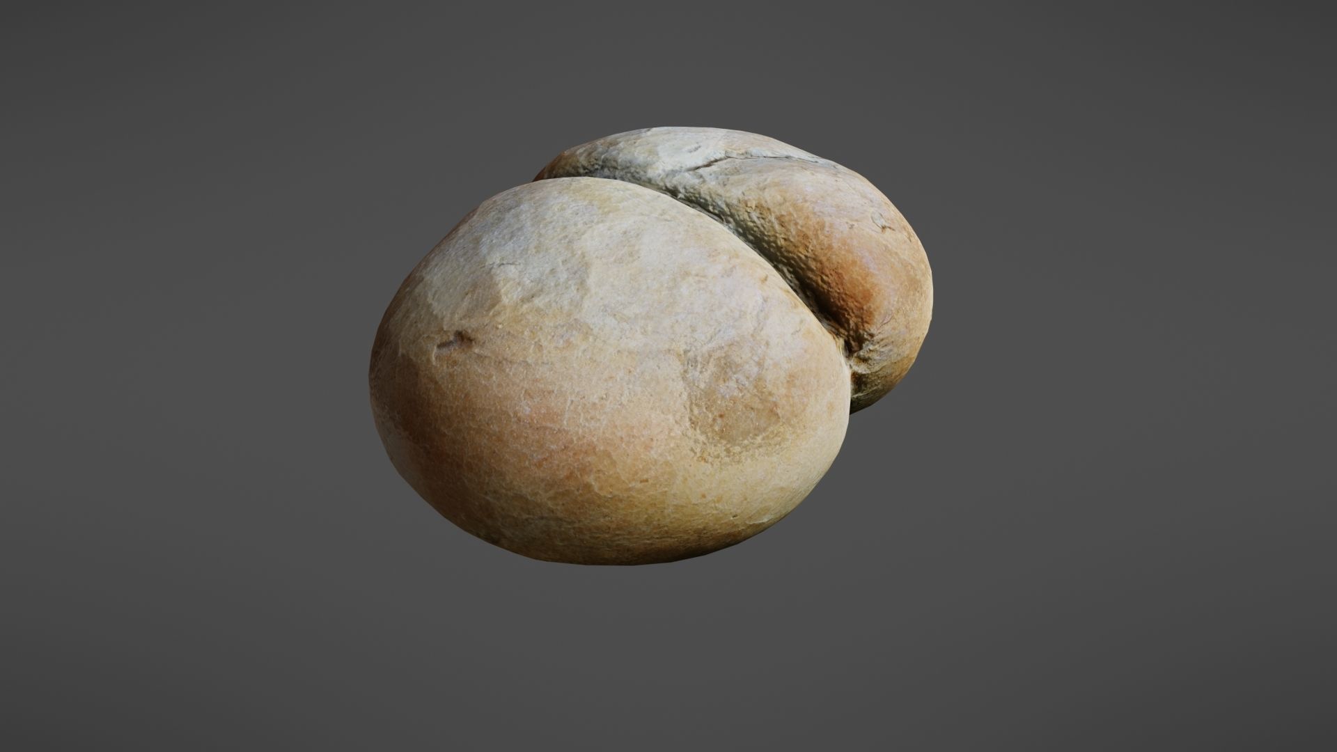 Bread roll Low-poly 3D model_1