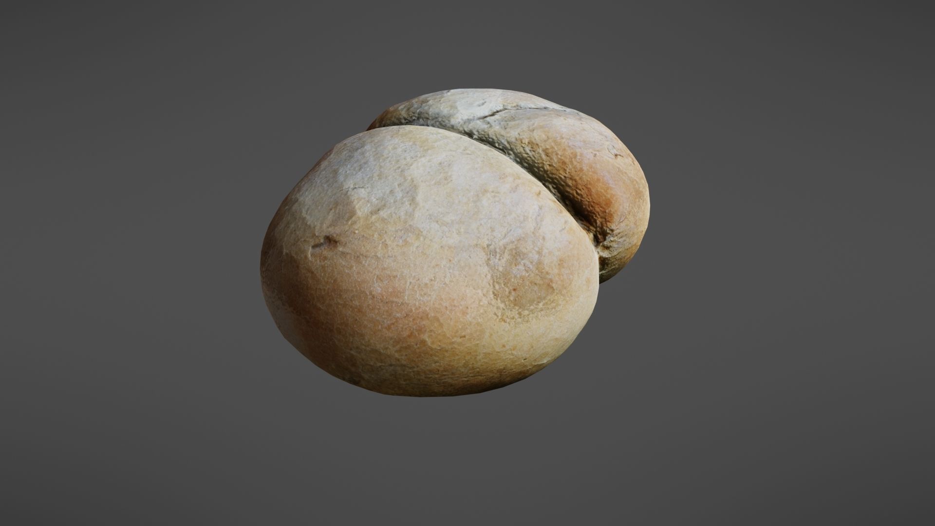 Bread roll Low-poly 3D model_2