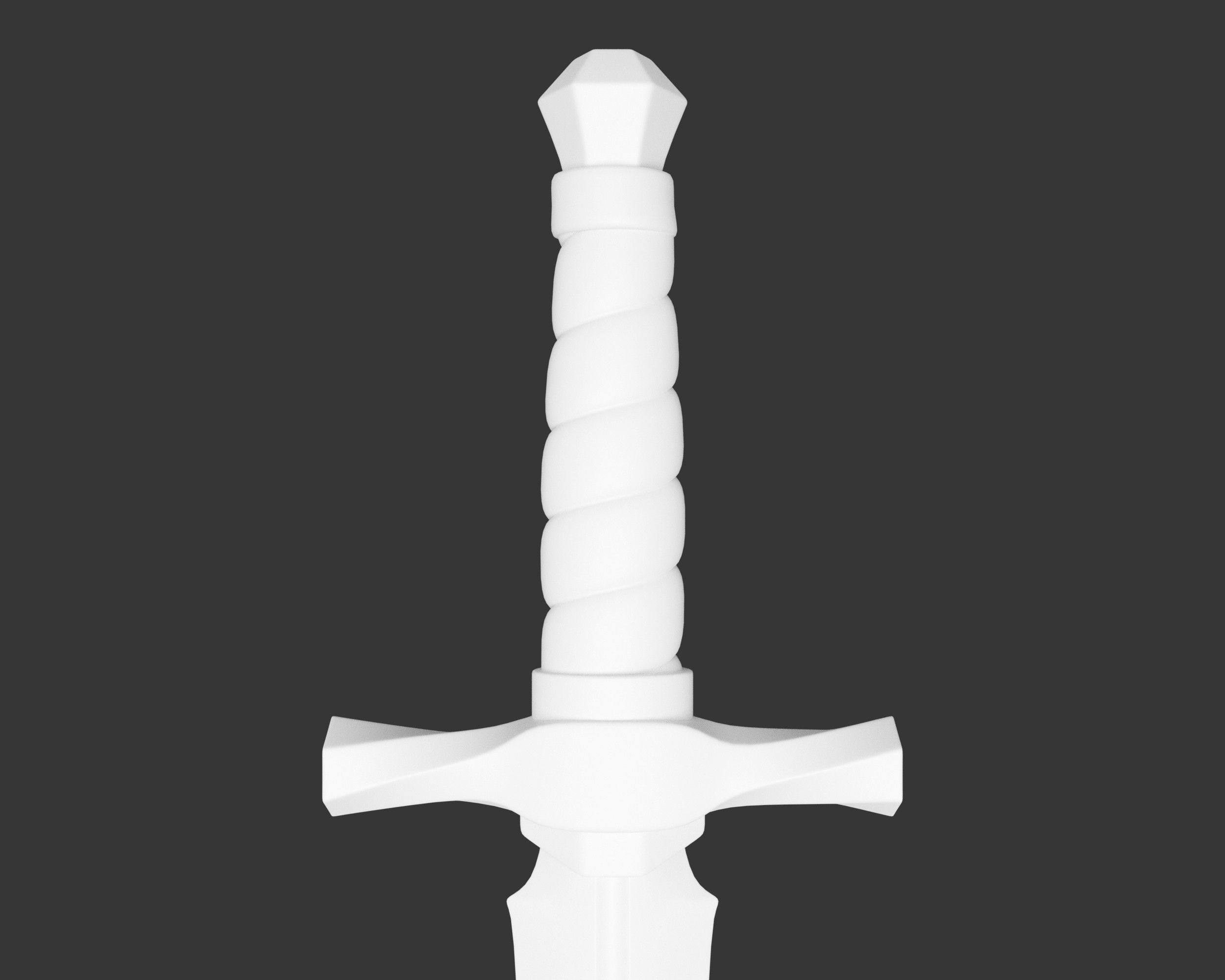 Medieval Noble Weapon Dagger Low-poly 3D model_13