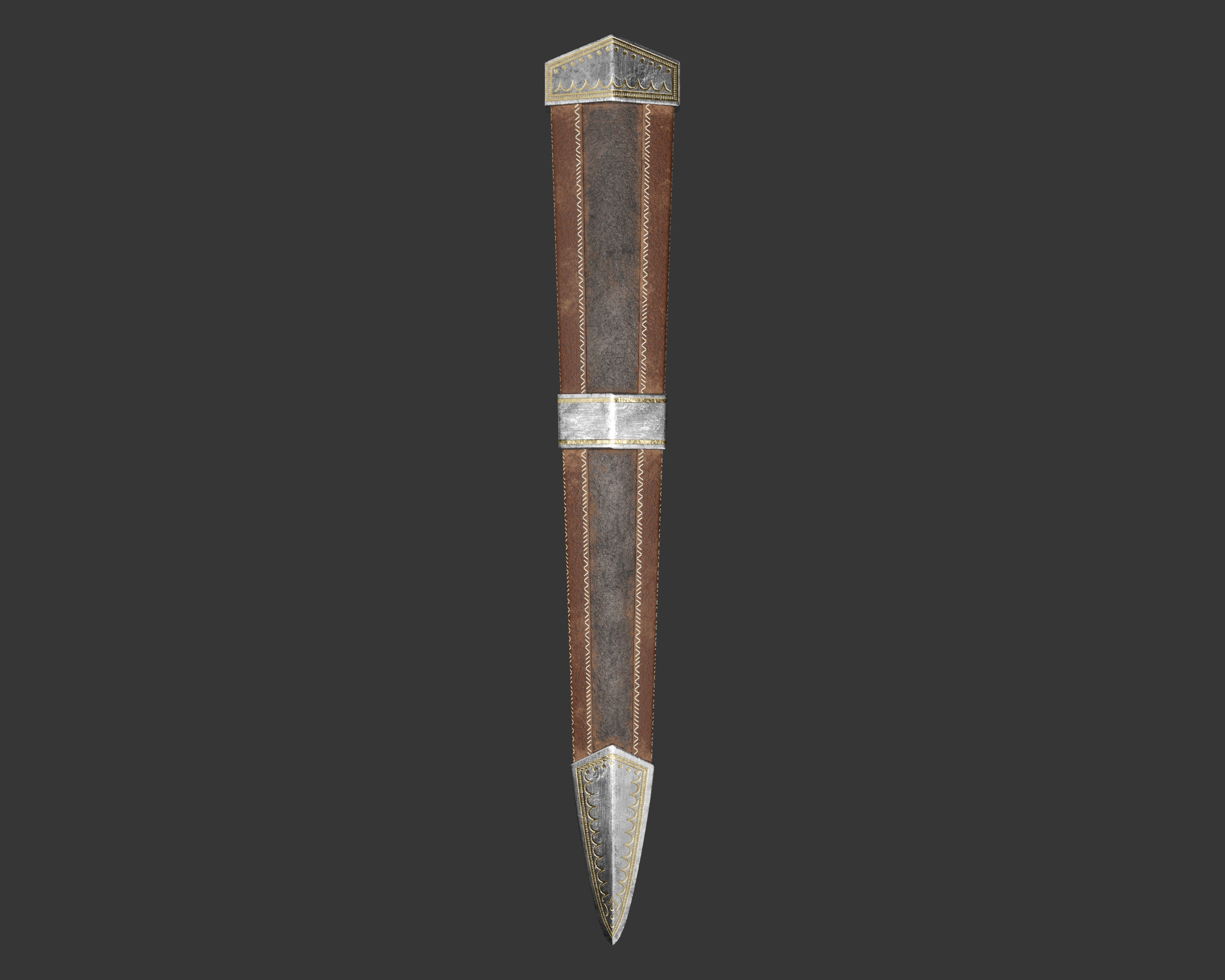 Medieval Noble Weapon Dagger Low-poly 3D model_16