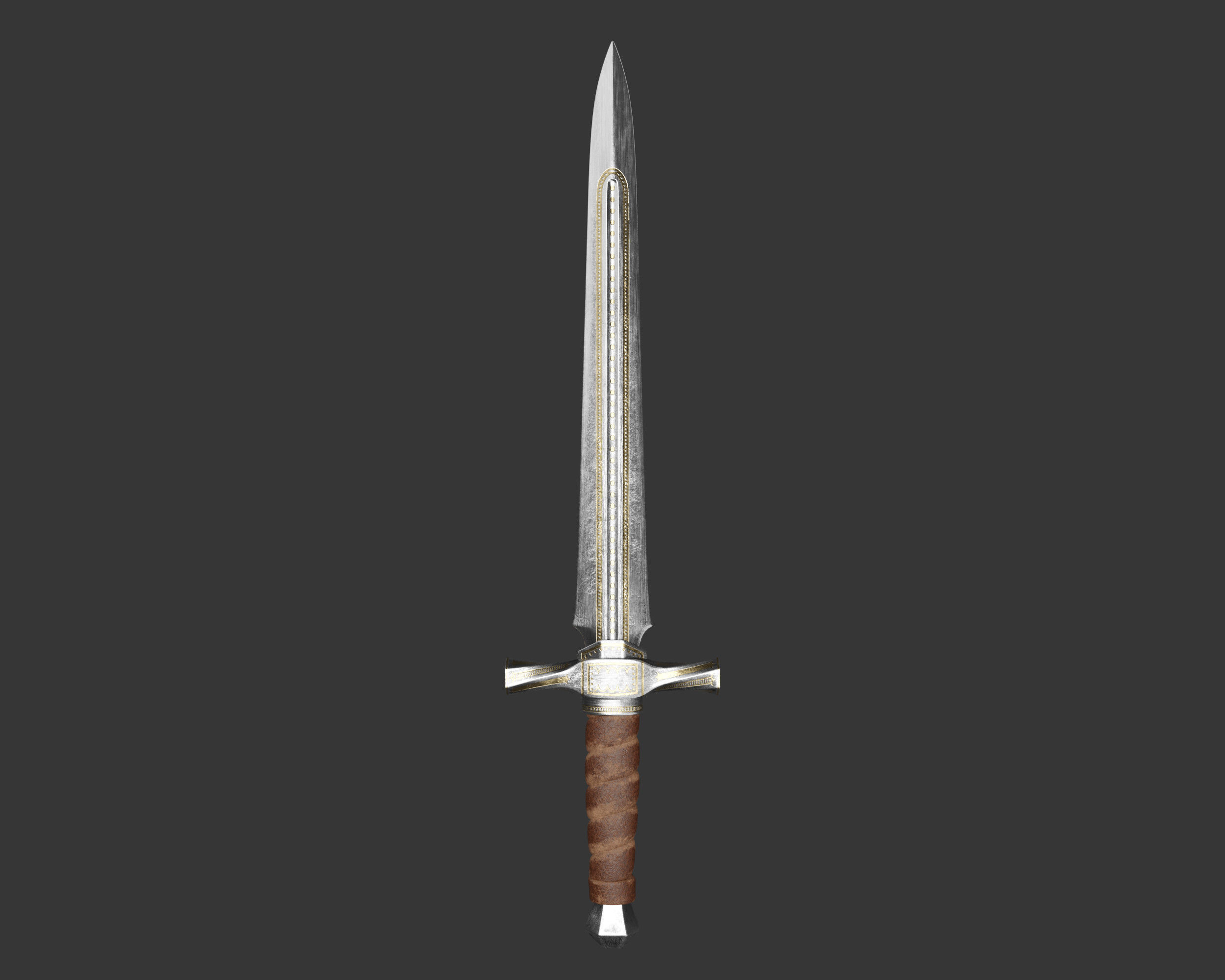 Medieval Noble Weapon Dagger Low-poly 3D model_3