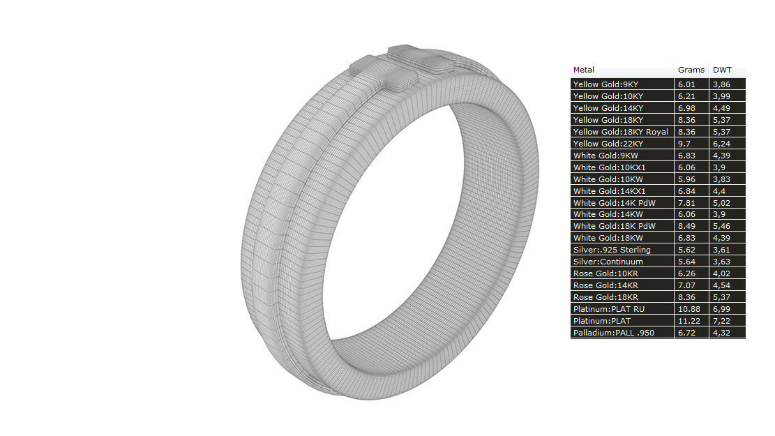 Two Narrow Ring 3D print model 3D print model_6