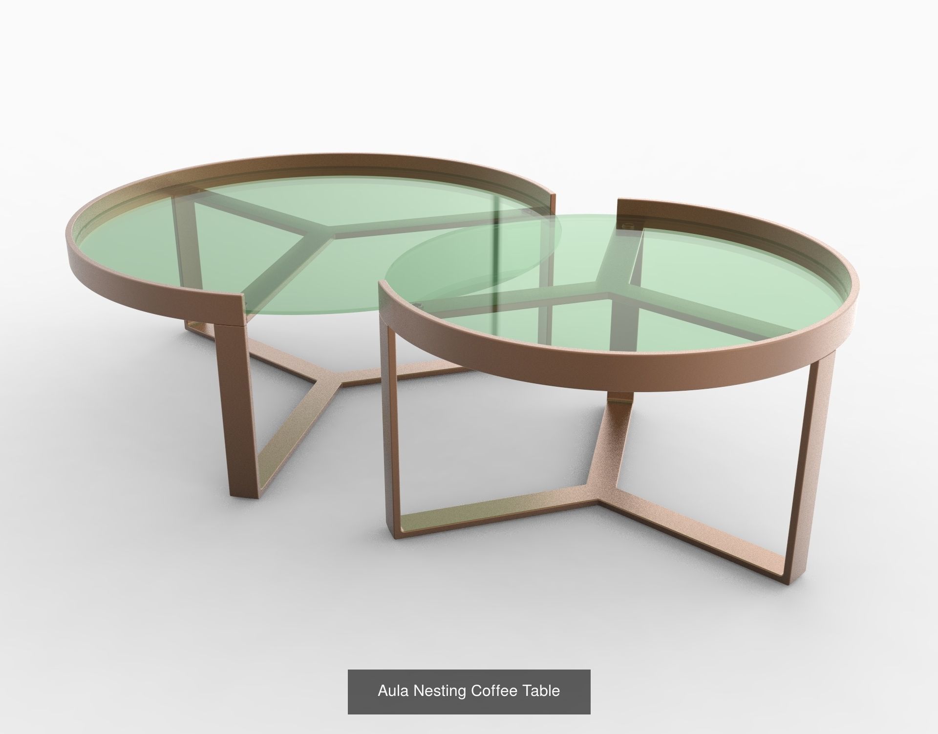 Aula Collection round glass coffee table _3