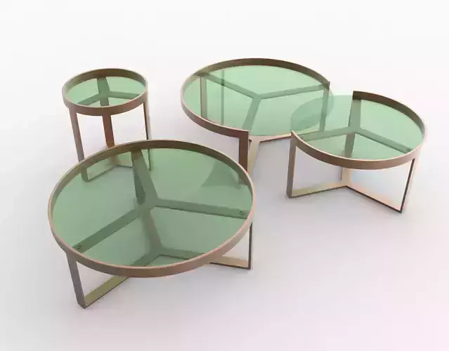 Aula Collection round glass coffee table 