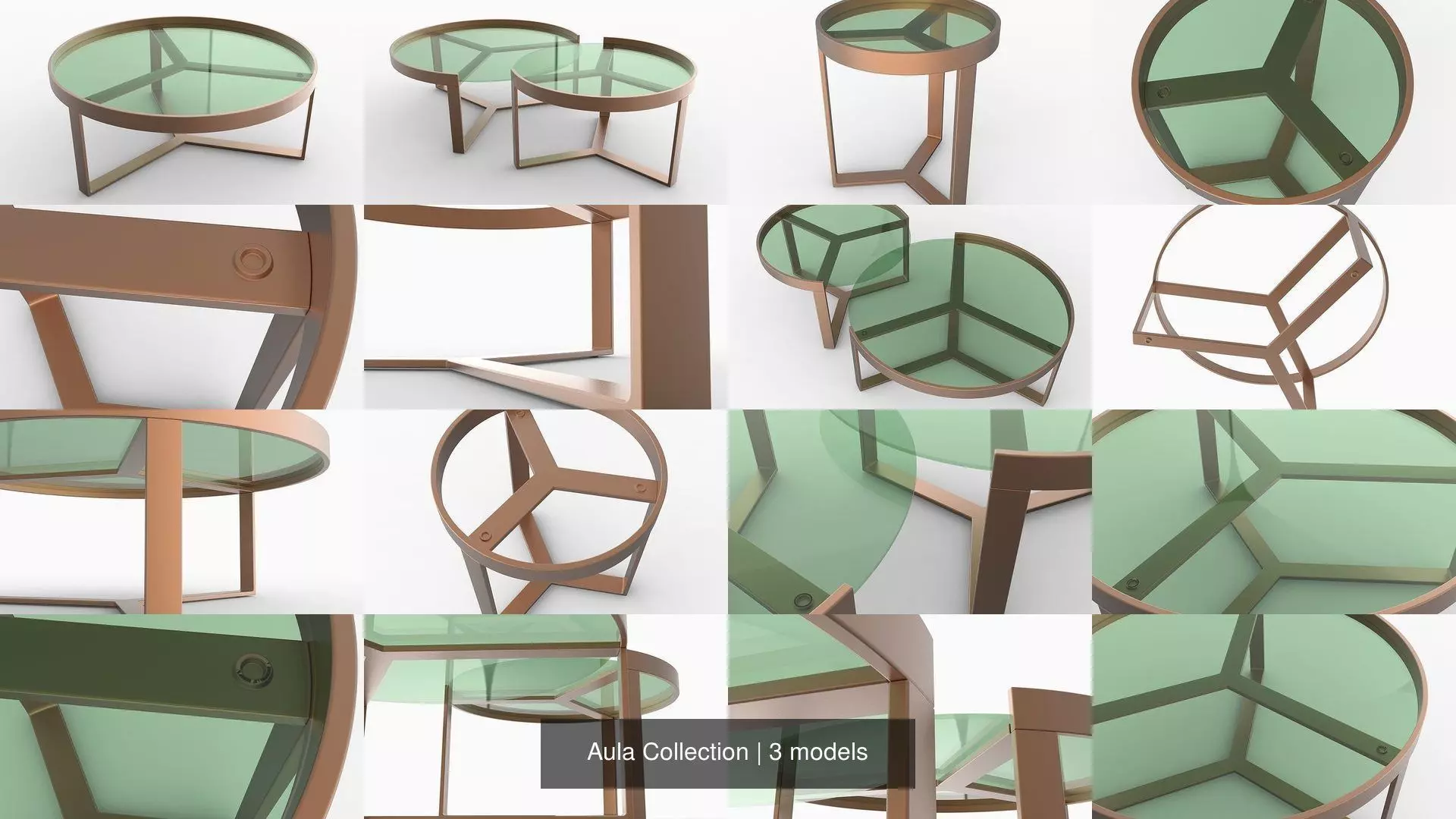 Aula Collection round glass coffee table _1