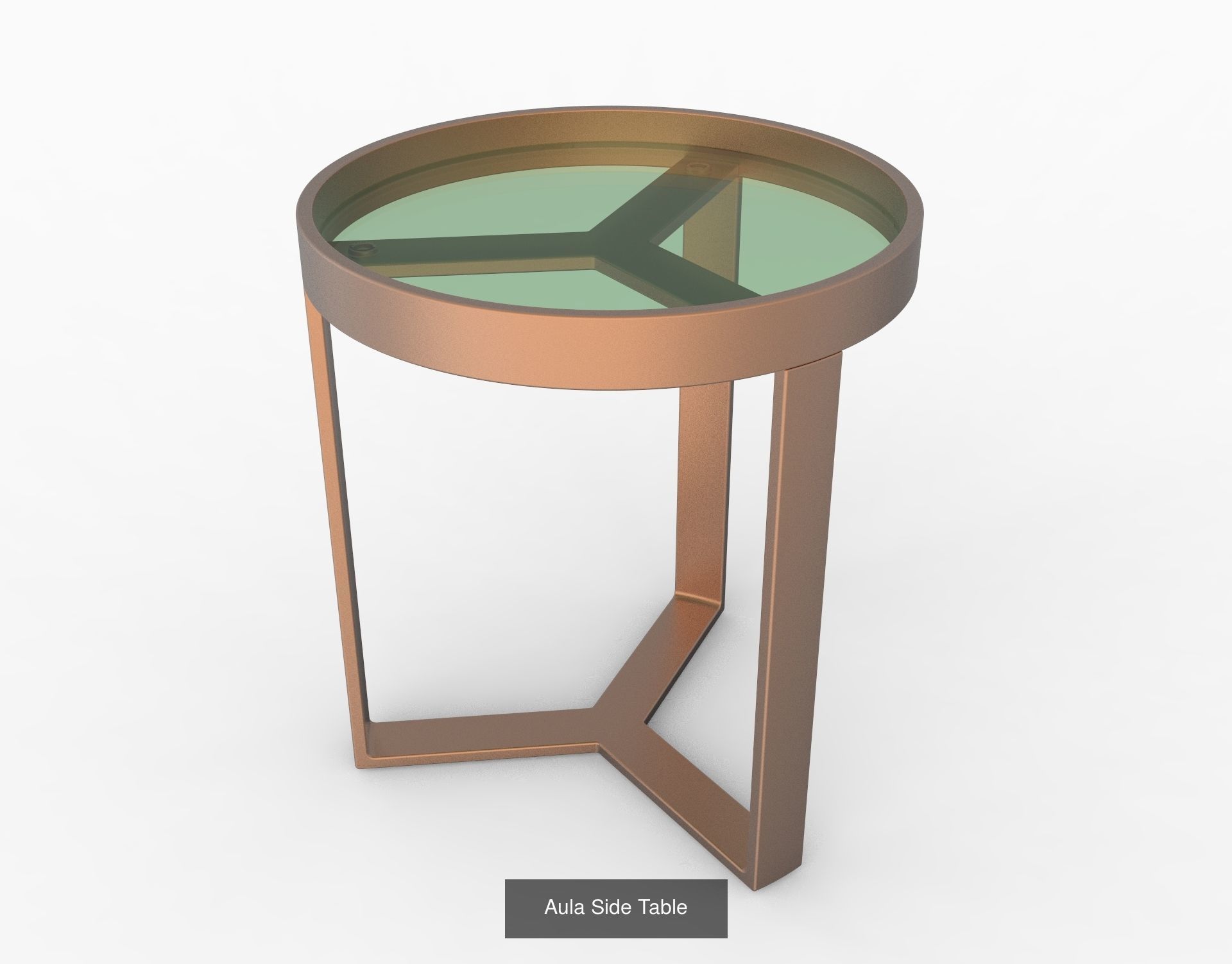 Aula Collection round glass coffee table _4