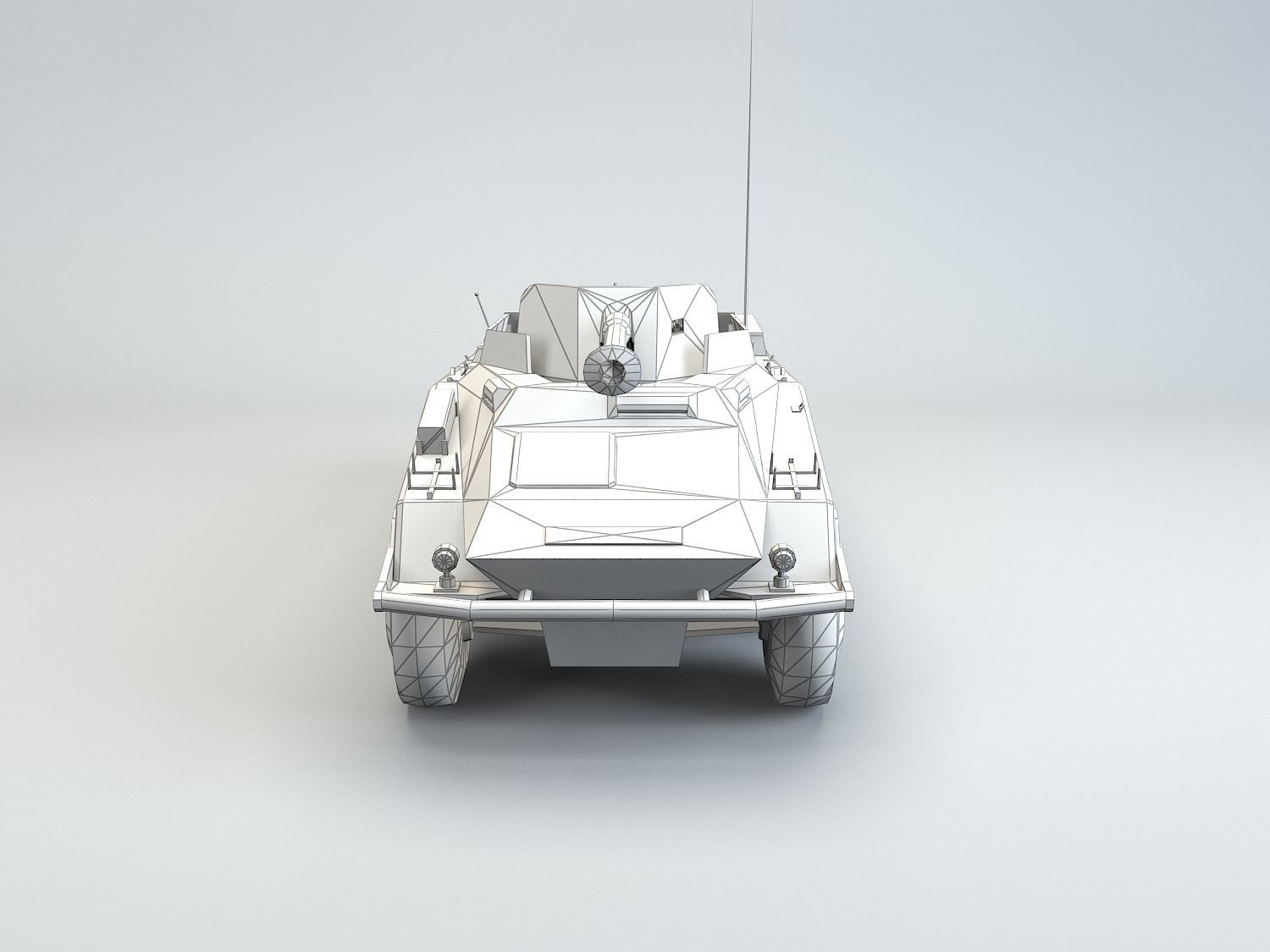 Low Poly SdKfz 234 4 Pakwagen Low-poly 3D model_4