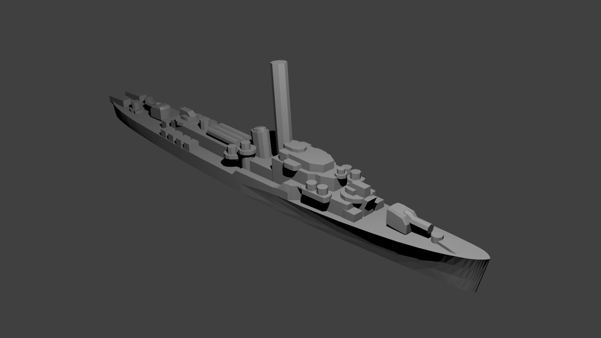 US John C Butler Class Destroyer Warship 3D print model_1