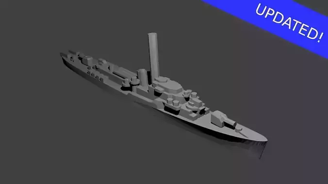 US John C Butler Class Destroyer Warship 3D print model