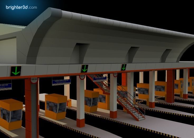 Toll Free Way Gate 3D model_2