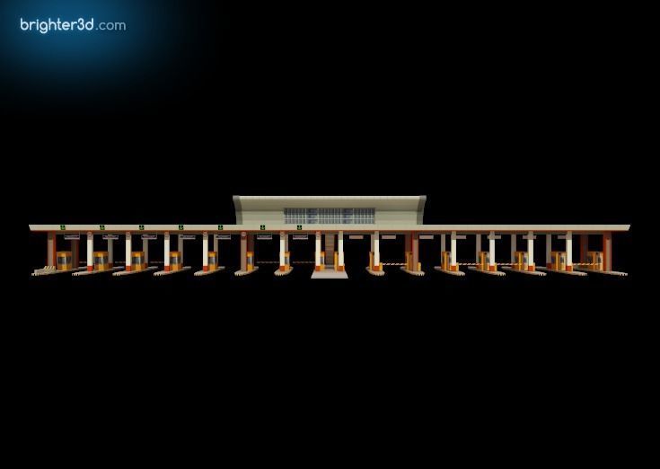 Toll Free Way Gate 3D model_4