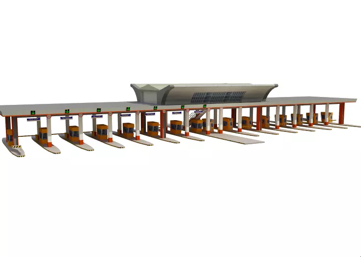 Toll Free Way Gate 3D model_0