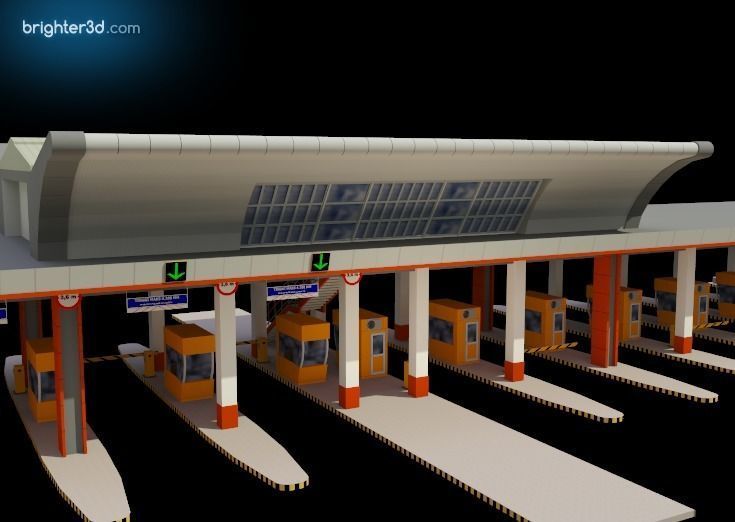 Toll Free Way Gate 3D model_1