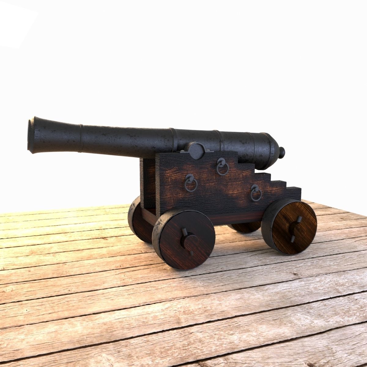Vessel Cannon Pirate Cannon Low-poly 3D model_4