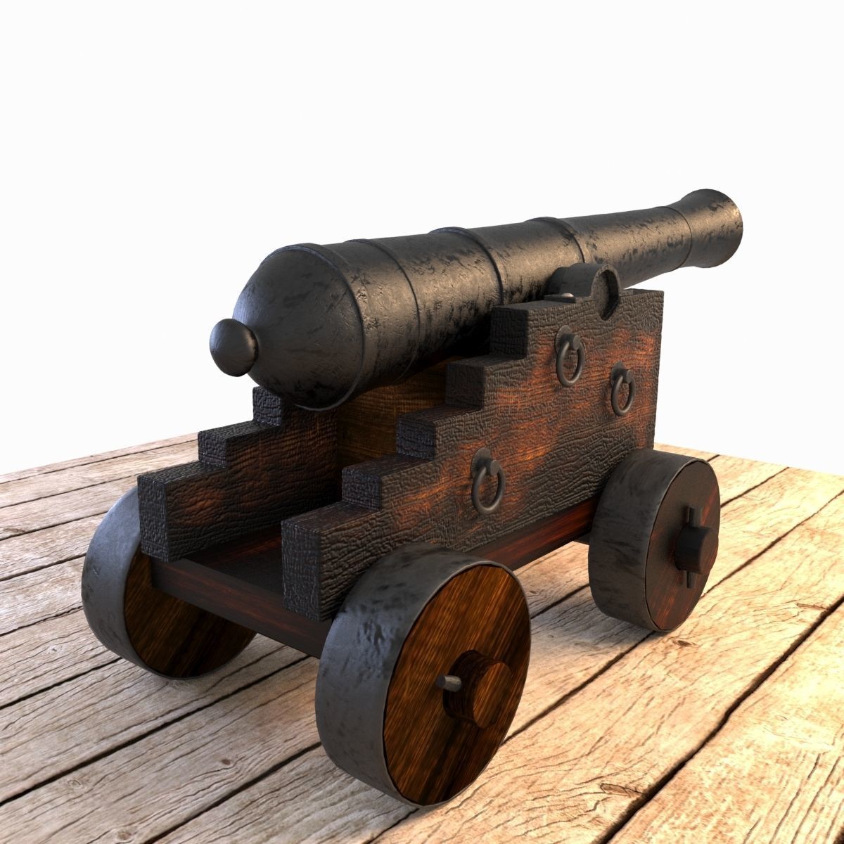 Vessel Cannon Pirate Cannon Low-poly 3D model_6