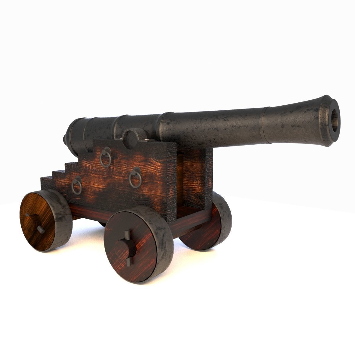 Vessel Cannon Pirate Cannon Low-poly 3D model_0
