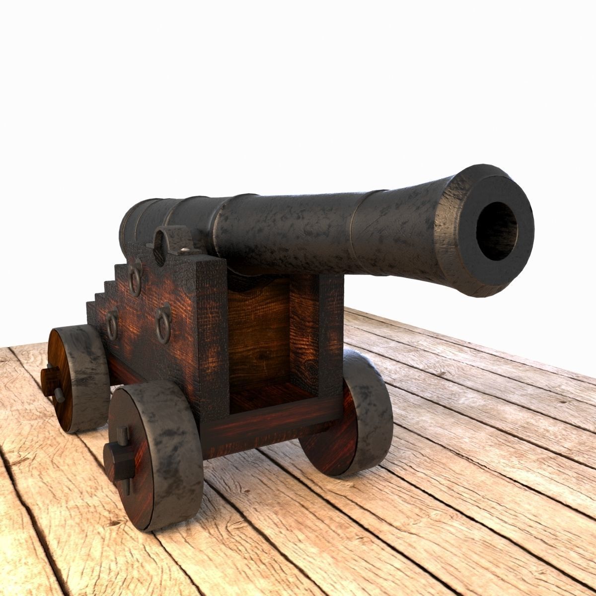 Vessel Cannon Pirate Cannon Low-poly 3D model_2