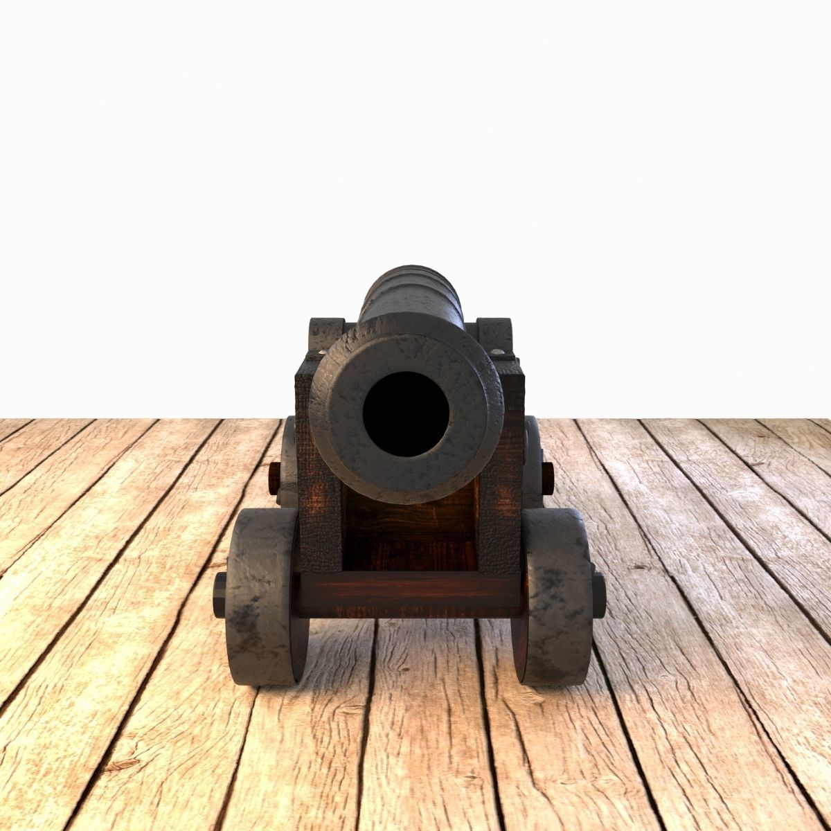 Vessel Cannon Pirate Cannon Low-poly 3D model_3