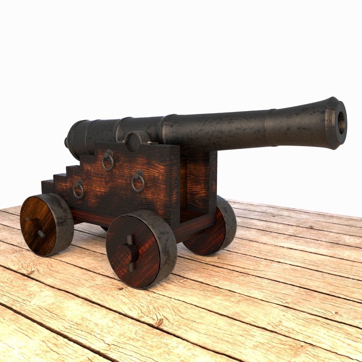 Vessel Cannon Pirate Cannon Low-poly 3D model_1