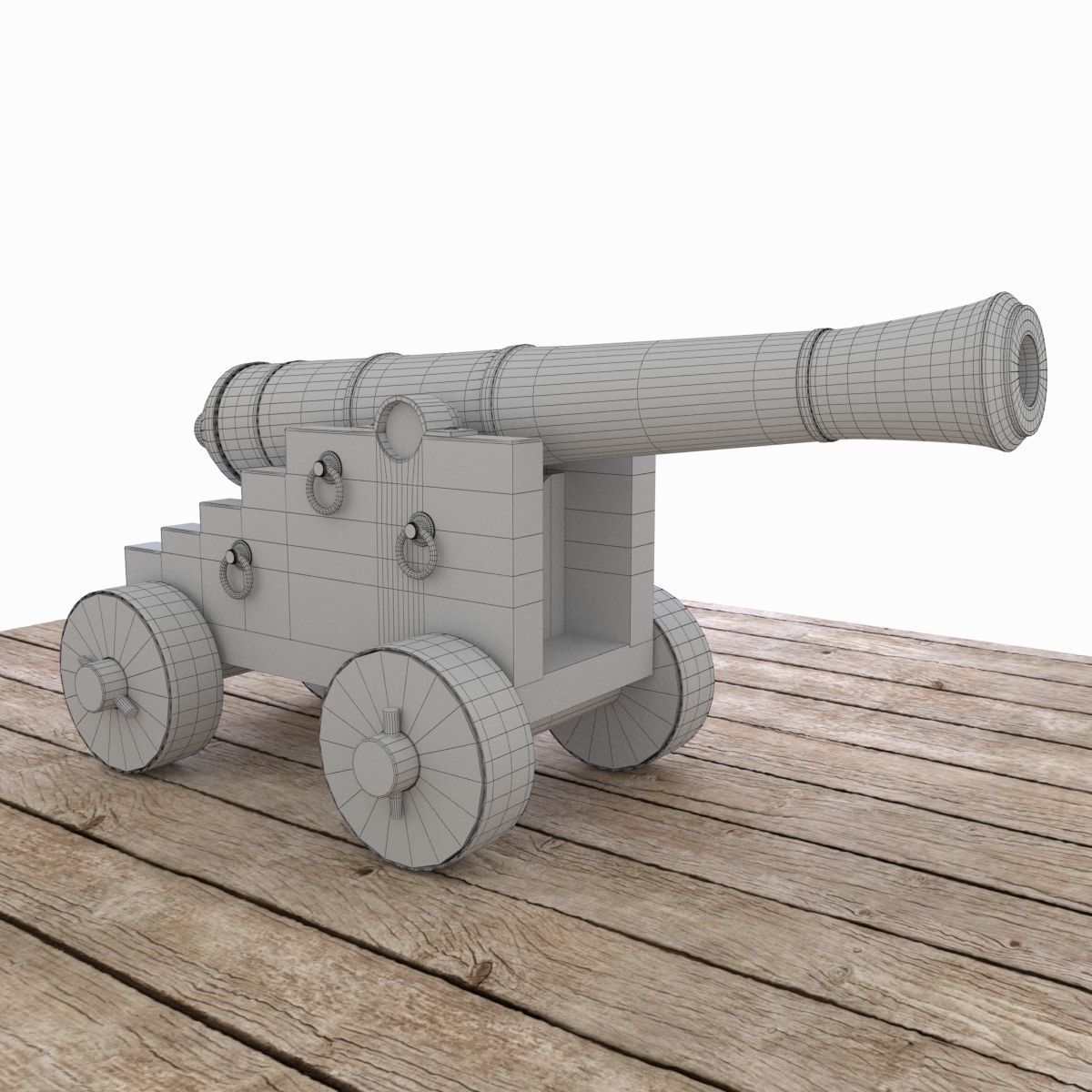 Vessel Cannon Pirate Cannon Low-poly 3D model_7