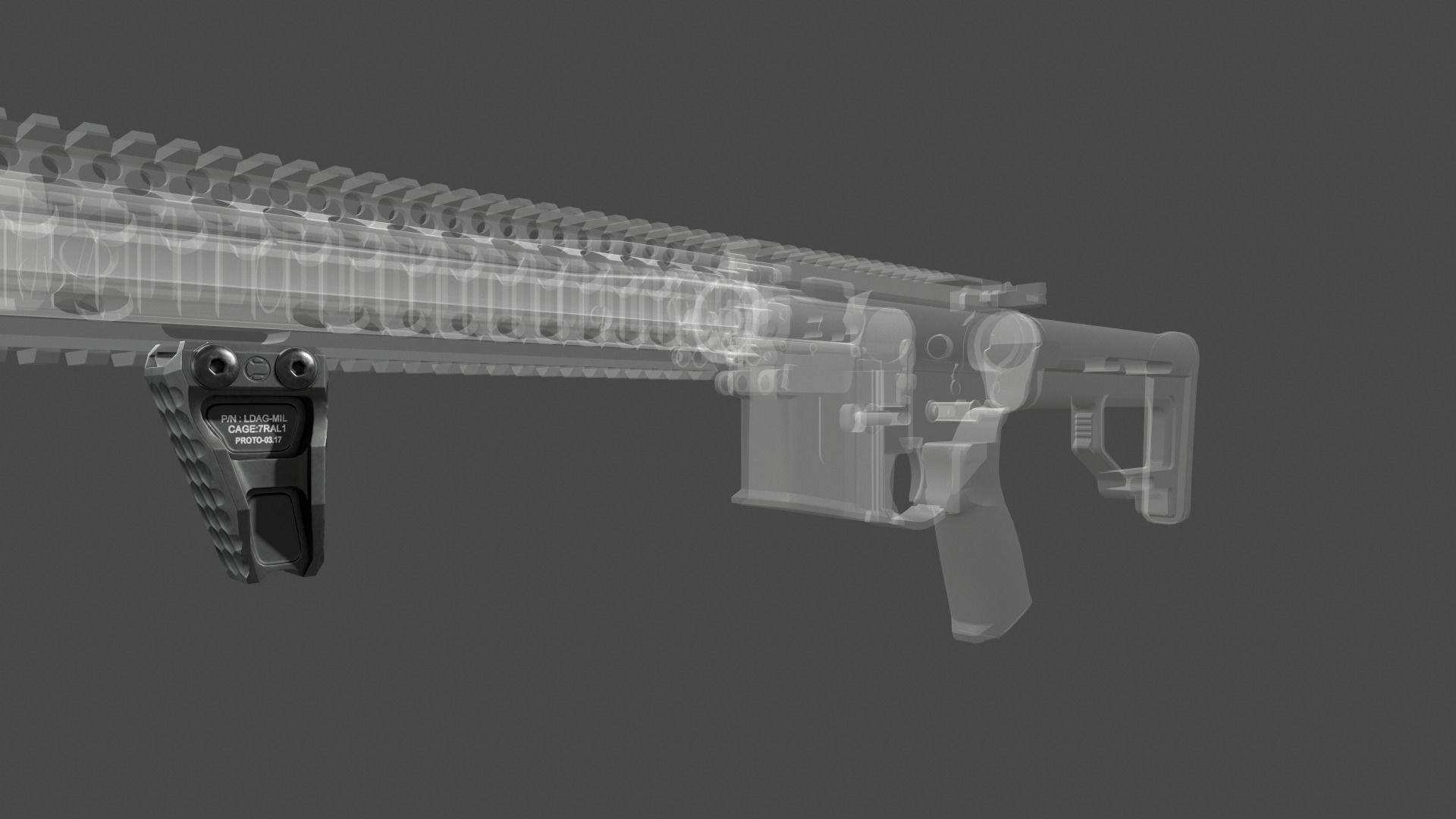 Railscales LDAG Vertical Grip Low-poly 3D model_27