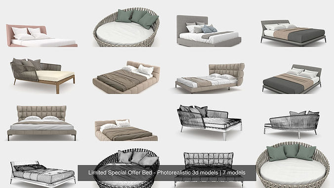 Limited Special Offer Bed - Photorealistic 3d models 3D Model Collection