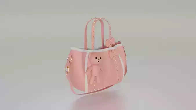 Handbag with cute teddy add on 