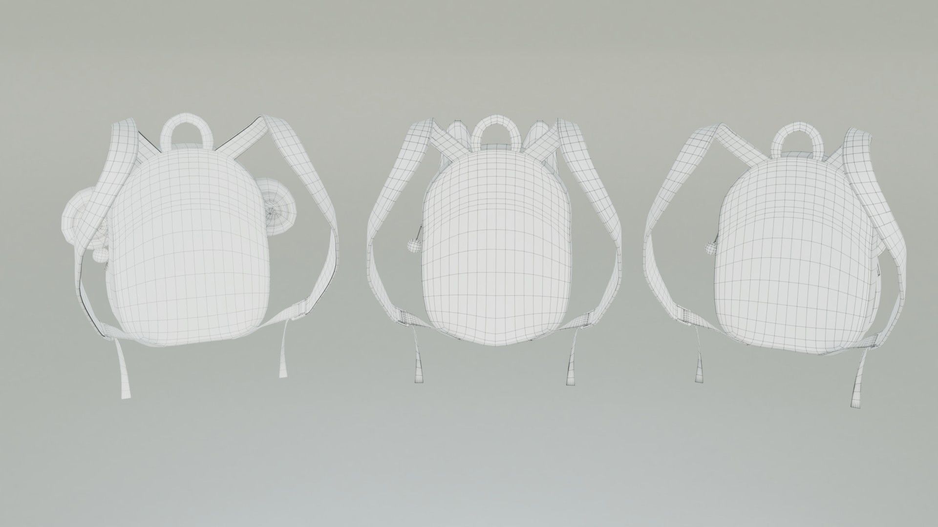 3 backpack bags PACK - Low poly 3D Model Low-poly 3D model_4