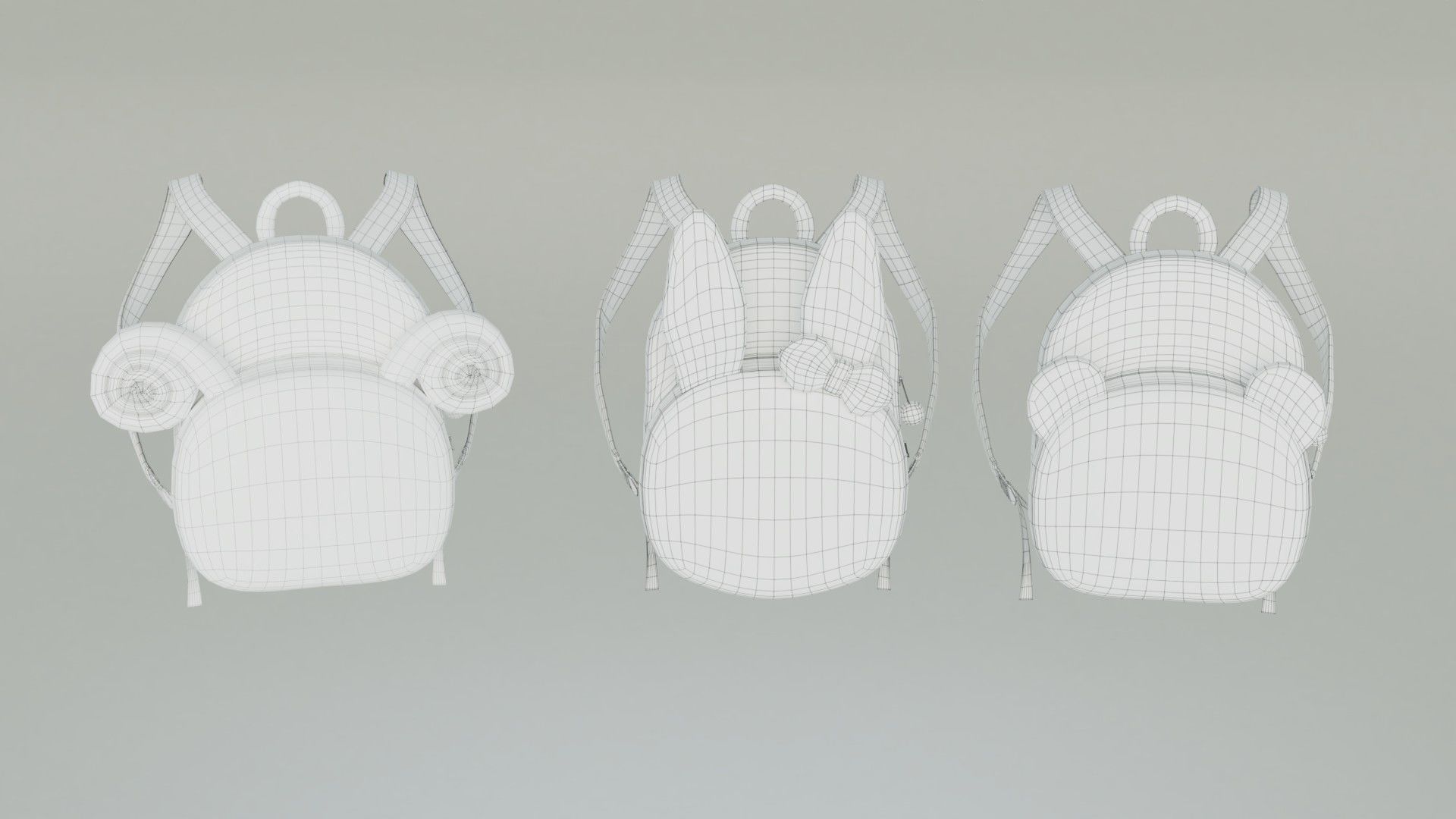 3 backpack bags PACK - Low poly 3D Model Low-poly 3D model_3