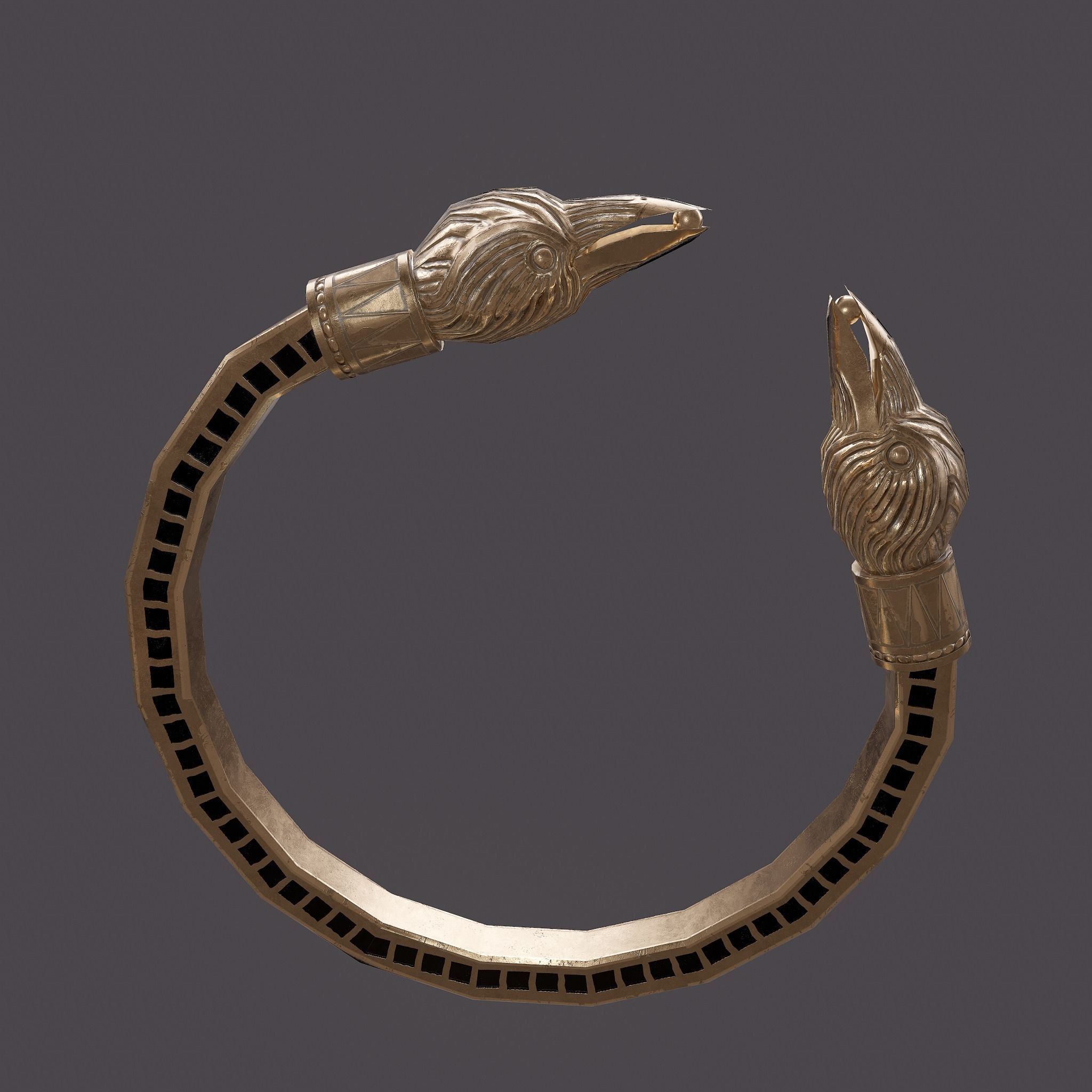 Golden Eagle Bracelet Free low-poly 3D model_21