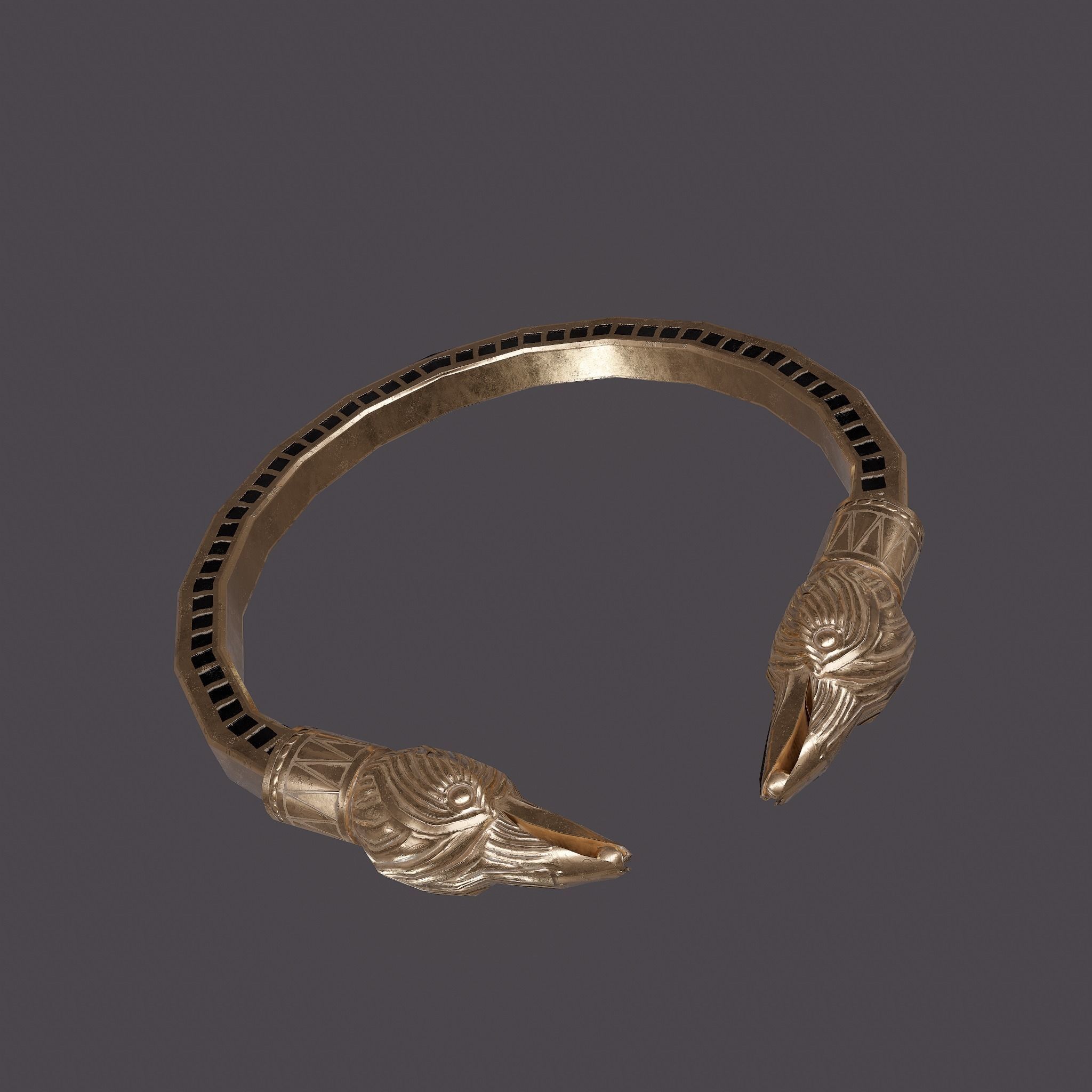 Golden Eagle Bracelet Free low-poly 3D model_8