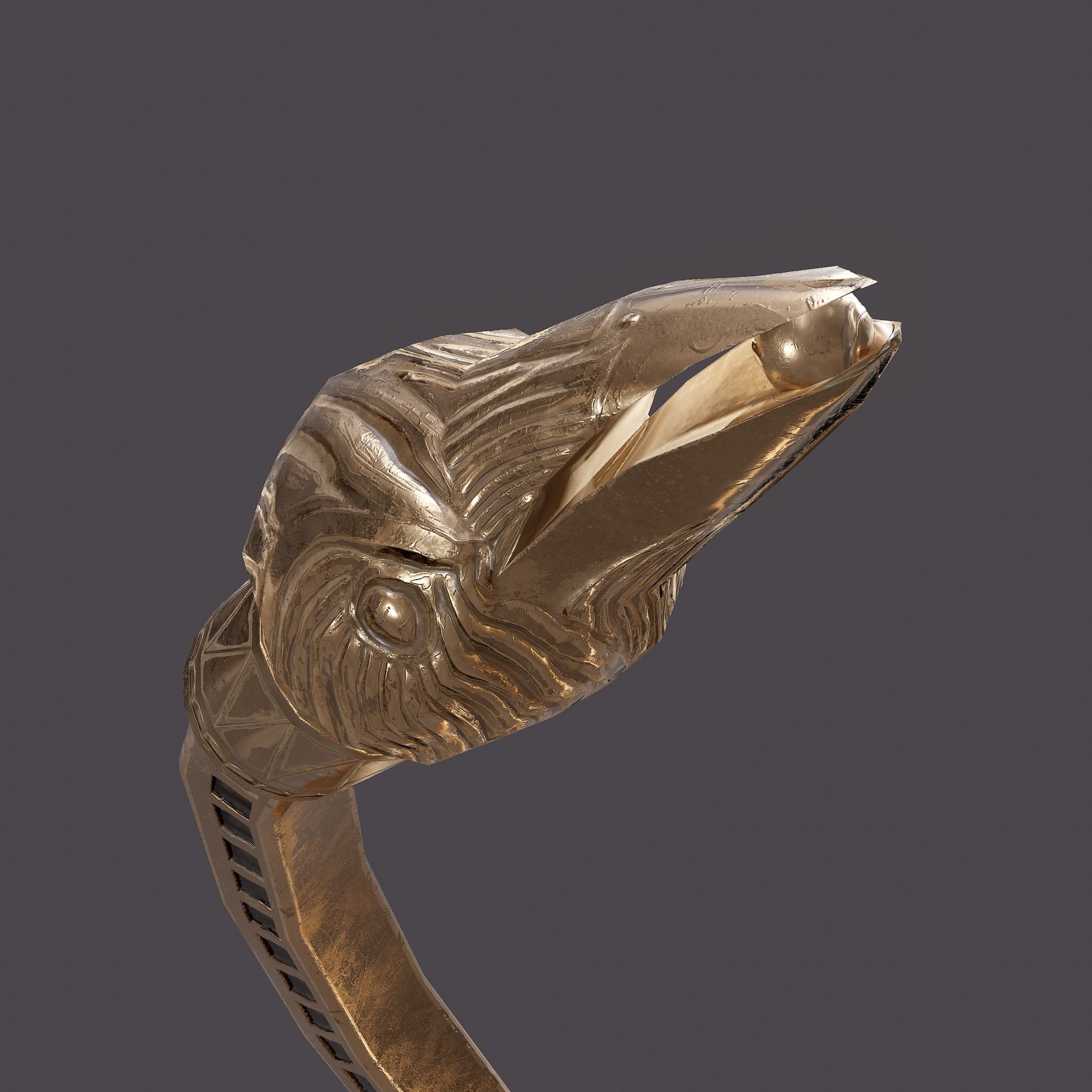 Golden Eagle Bracelet Free low-poly 3D model_4