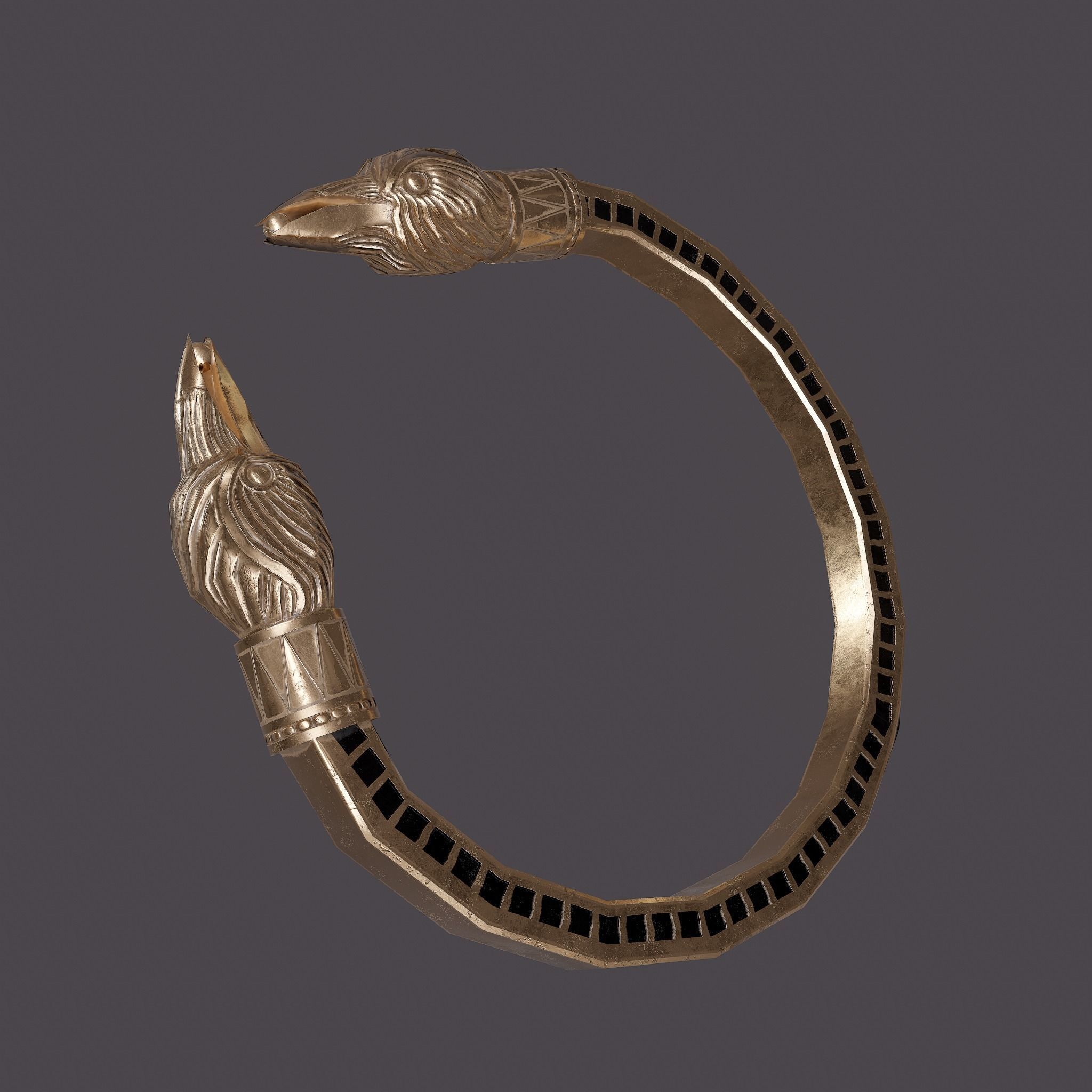 Golden Eagle Bracelet Free low-poly 3D model_10
