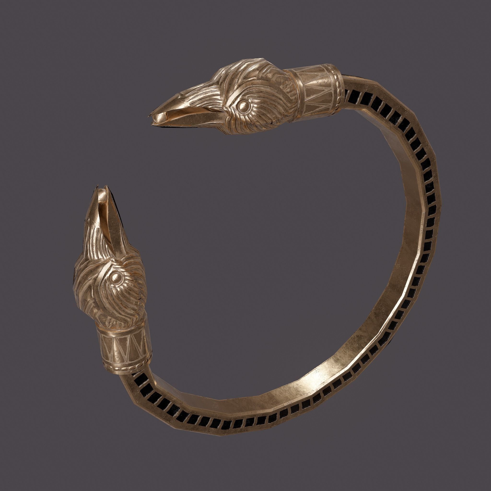 Golden Eagle Bracelet Free low-poly 3D model_3