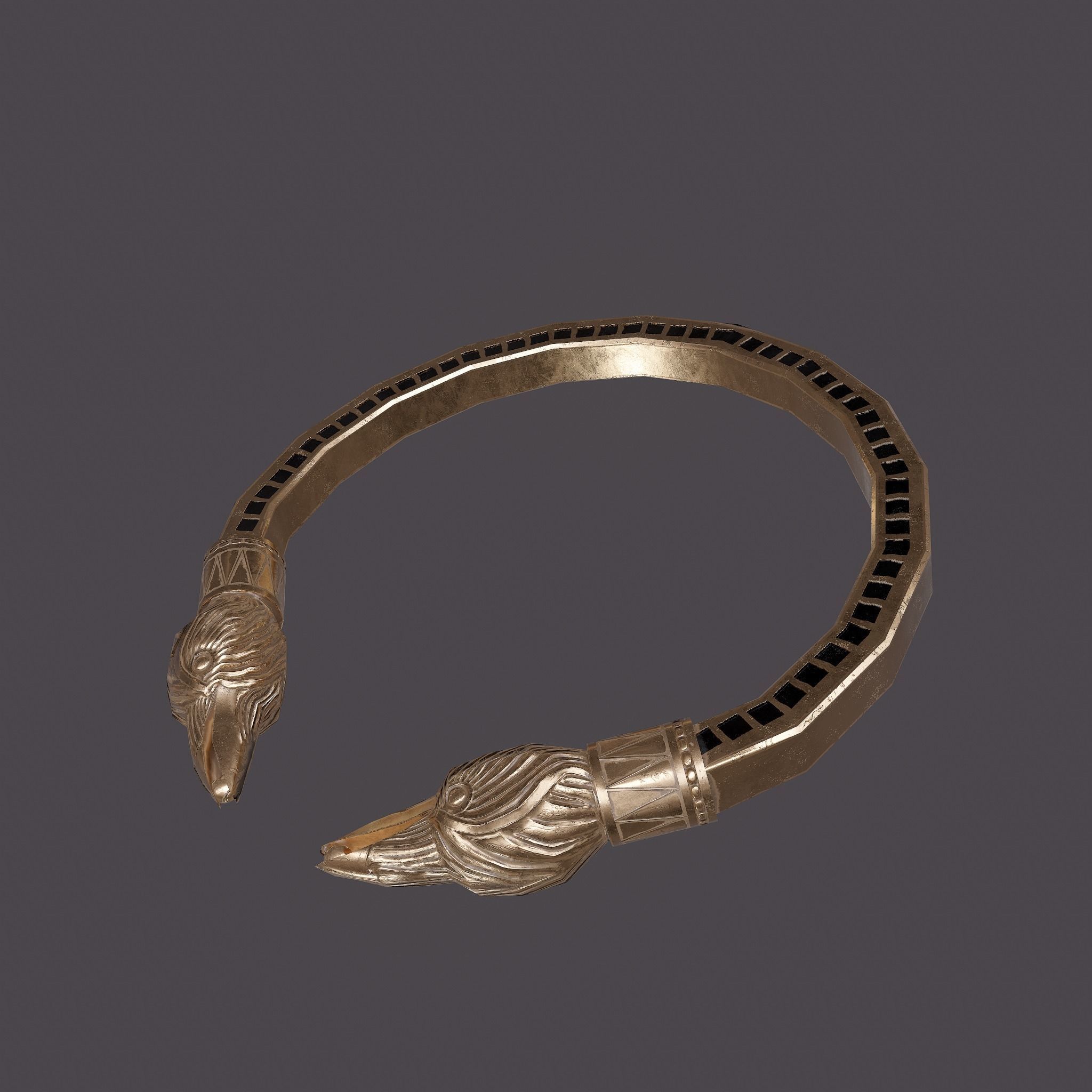Golden Eagle Bracelet Free low-poly 3D model_9